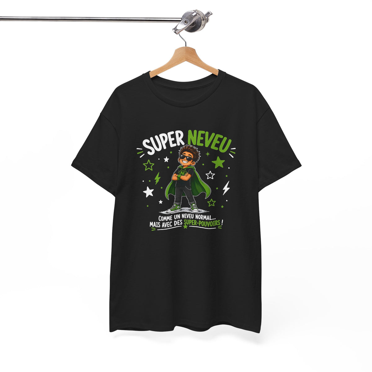 Tee Shirt Neveu Homme – Super Neveu Comme un Neveu Normal Mais Avec des Super-Pouvoirs – T-Shirt Humour Cadeau Original