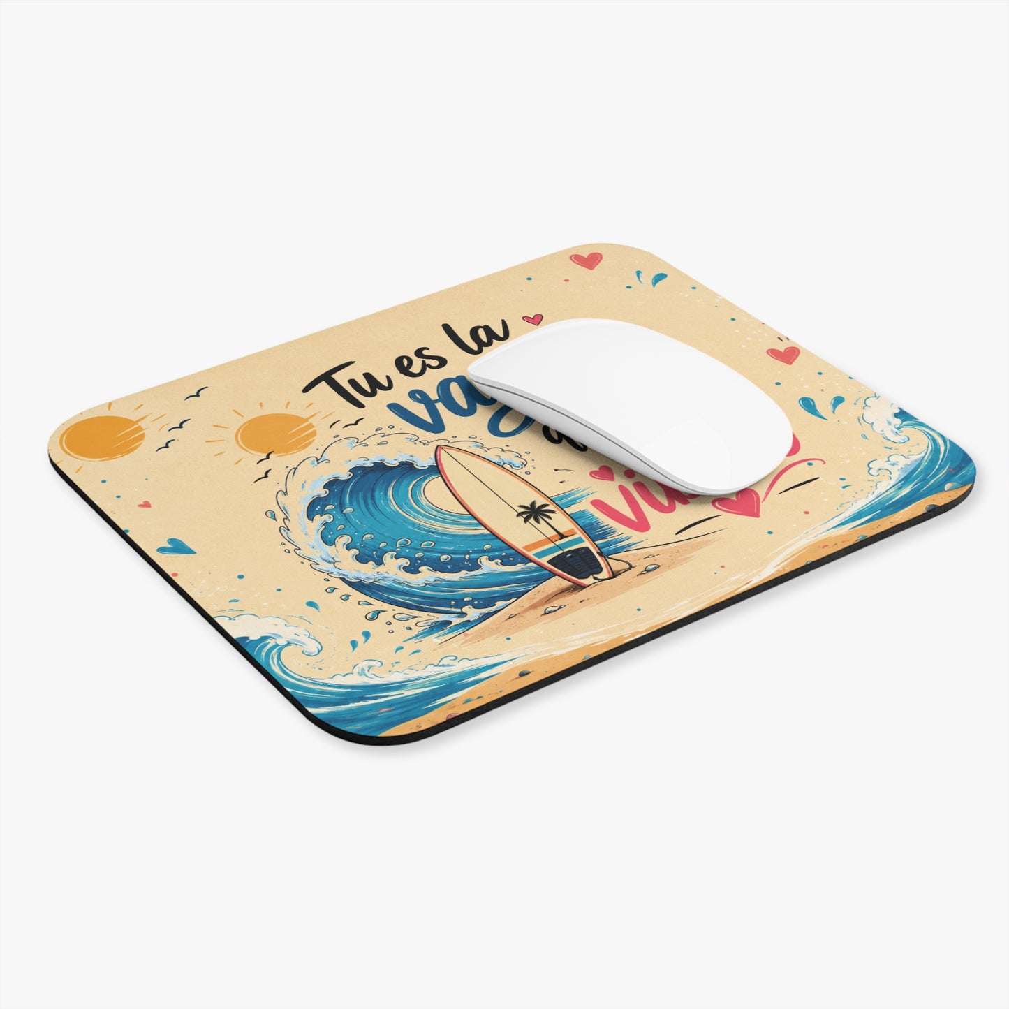 Tapis de Souris 22x18cm Tu es la Vague qui me Fait Vibrer – Surf et Océan – Cadeau Amour Original