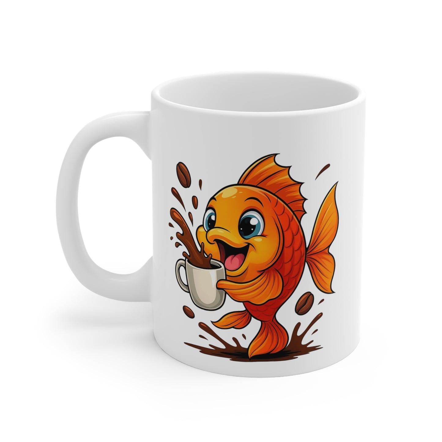Tasse Poisson Amusant – Mug Café Cartoon Céramique 325ml – Cadeau Original Animal Mignon Marin