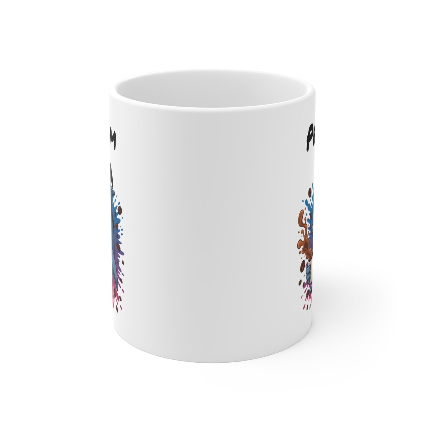 Mug Personnalisable Halloween Dauphin Sorcier – Tasse Prénom Céramique 325ml – Cadeau Fantaisie Café Thé Chocolat Chaud