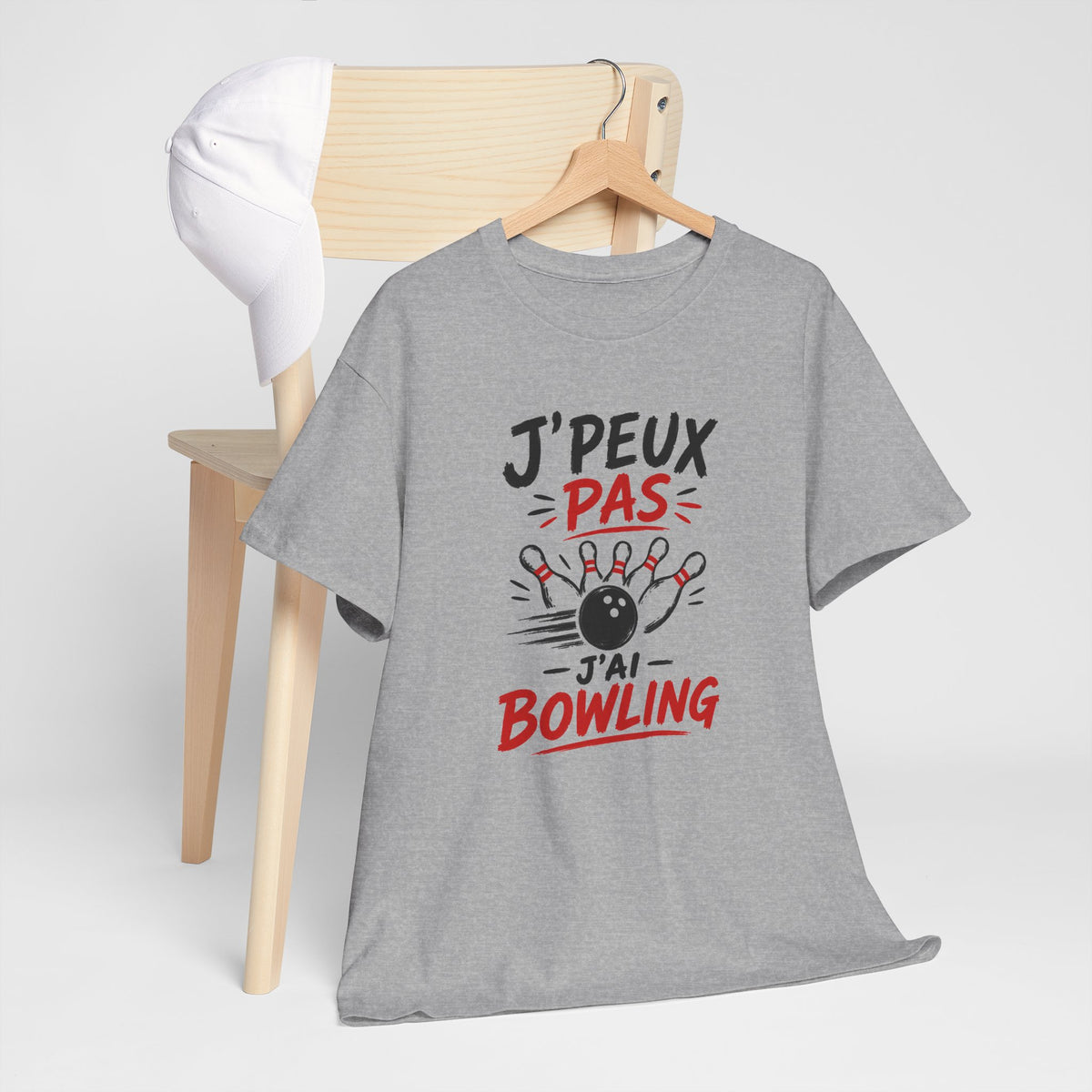 Tee Shirt Homme Femme Bowling – J’Peux Pas J’ai Bowling – T-Shirt Humour Passion Bowling Idée Cadeau Joueur Joueuse