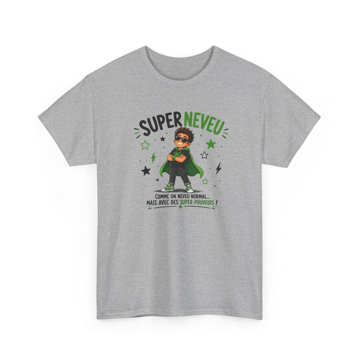 Tee Shirt Neveu Homme – Super Neveu Comme un Neveu Normal Mais Avec des Super-Pouvoirs – T-Shirt Humour Cadeau Original