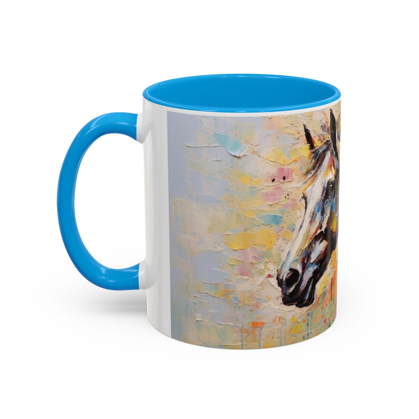 Mug Cheval Artistique Coloré – Tasse Peinture Moderne Cheval Abstrait – Cadeau Passion Équitation 325ml