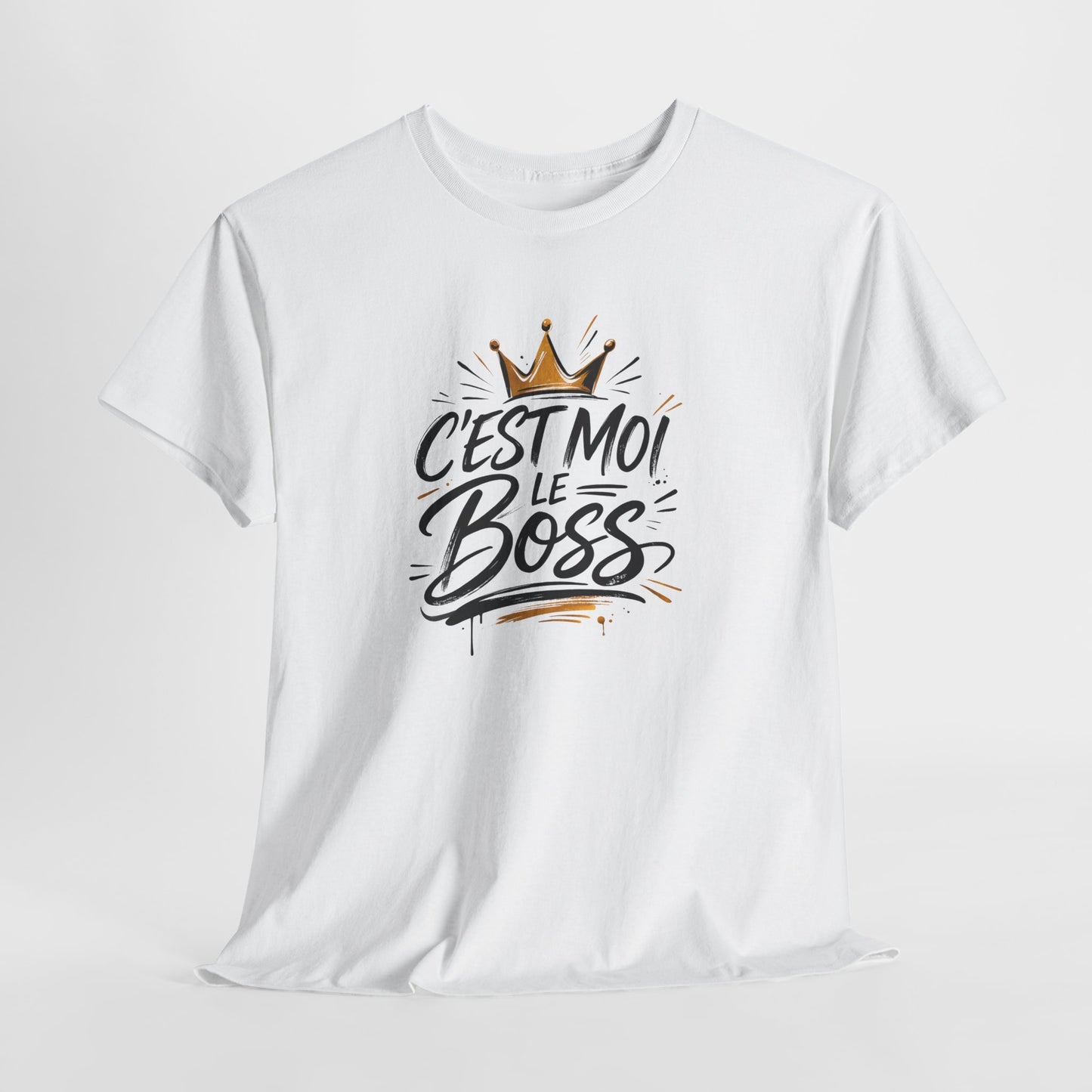 T-Shirt "C’est Moi le Boss" – Design Couronne Dorée – Tee-Shirt Humoristique Confiance et Leadership