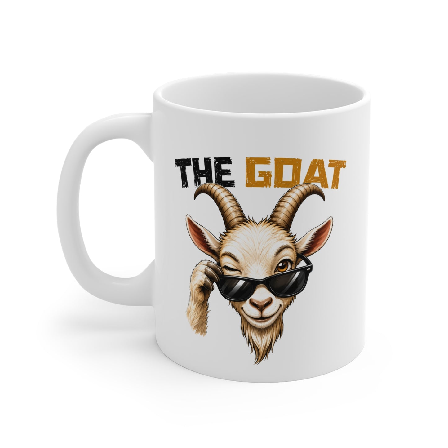 Tasse The Goat – Mug Chèvre Drôle Avec Lunettes – Cadeau Humour Homme Femme 325ml