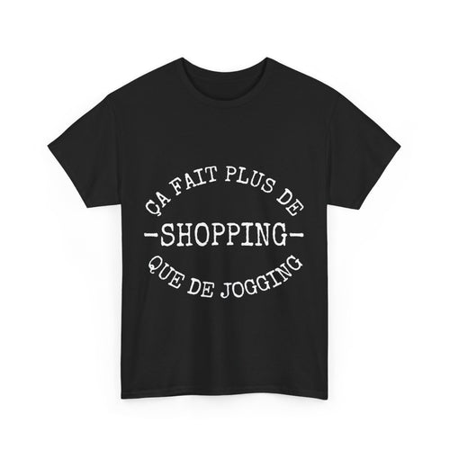 Tee shirt Noir  Unisex Shopping idée cadeau humour drôle amusant Homme/Femme