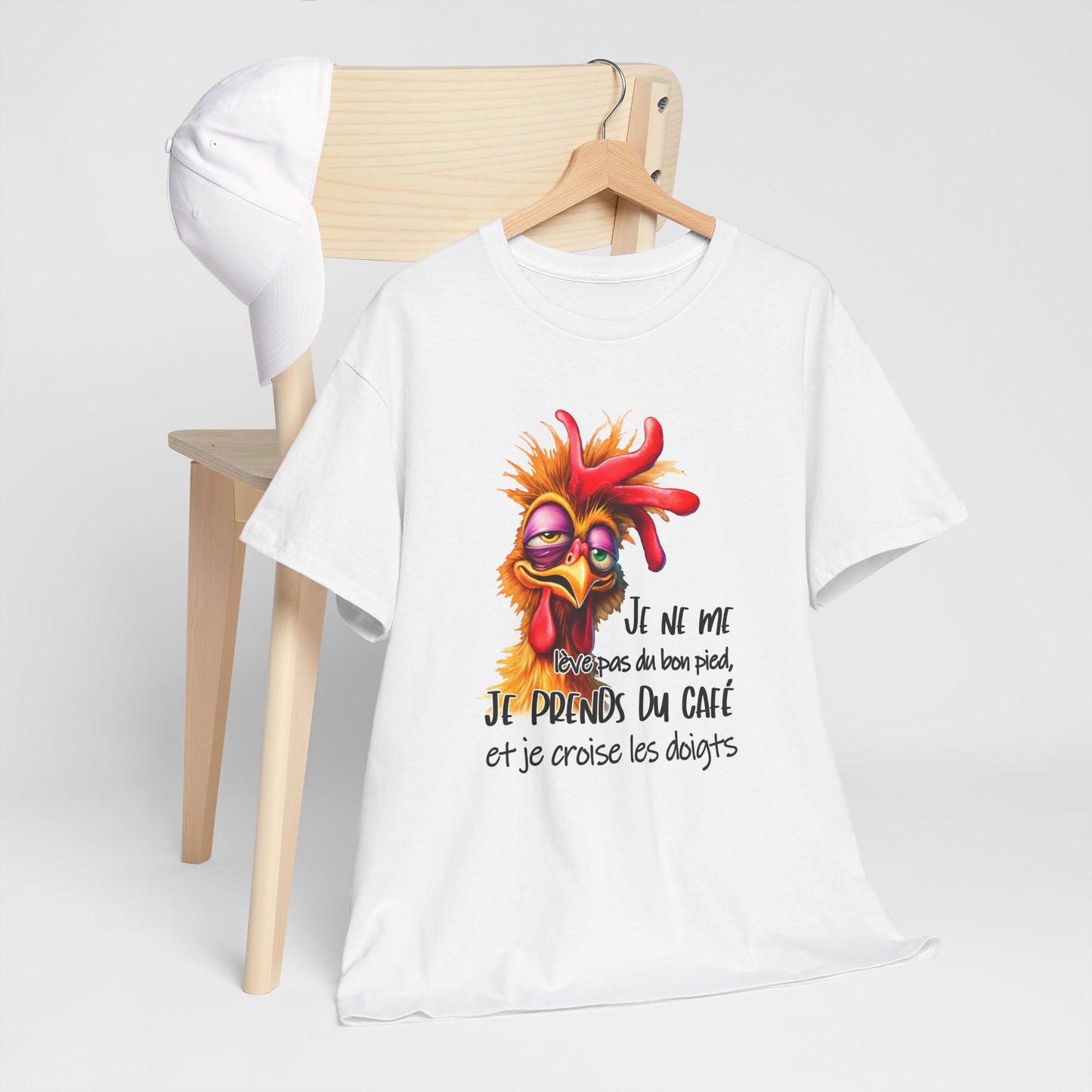 Tee Shirt Je Ne Me Lève Pas Du Bon Pied Je Prends Du Café Et Je Croise Les Doigts – T-Shirt Humour Homme Femme