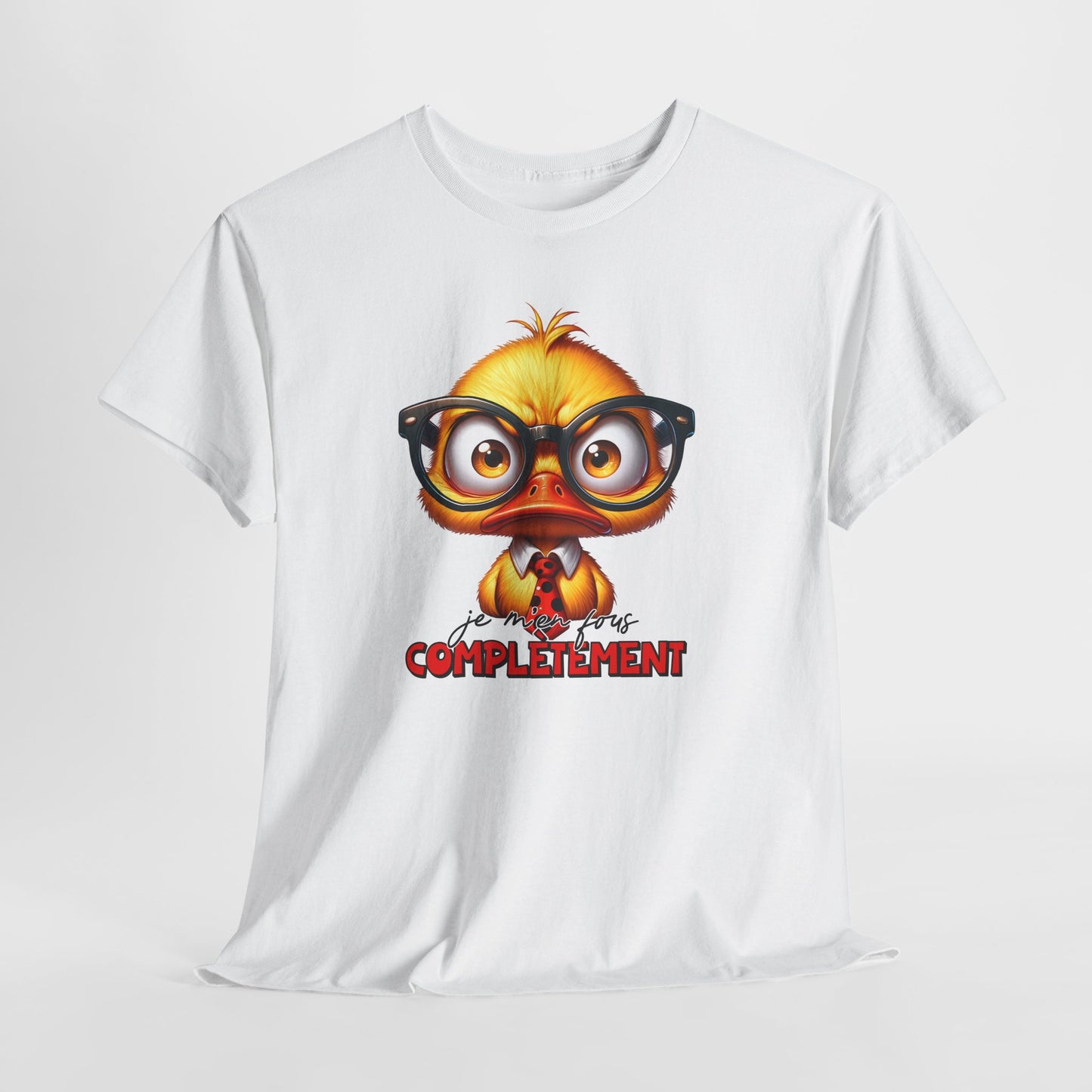 Tee Shirt Je M’En Fous Complètement – T-Shirt Humour Canard Rigolo – Cadeau Homme Femme Humour Décalé