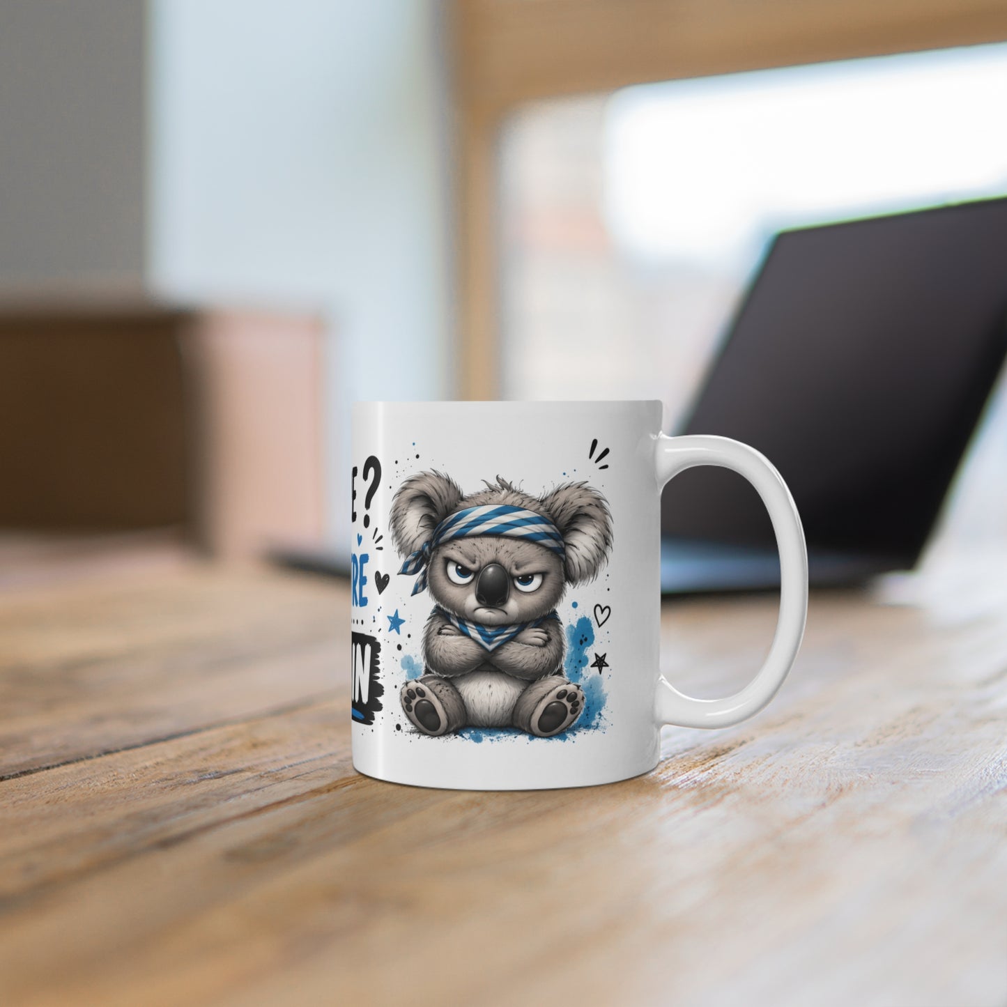 Tasse Sourire Peut Être Demain – Mug Koala Grognon Humour – Cadeau Homme Femme 325ml