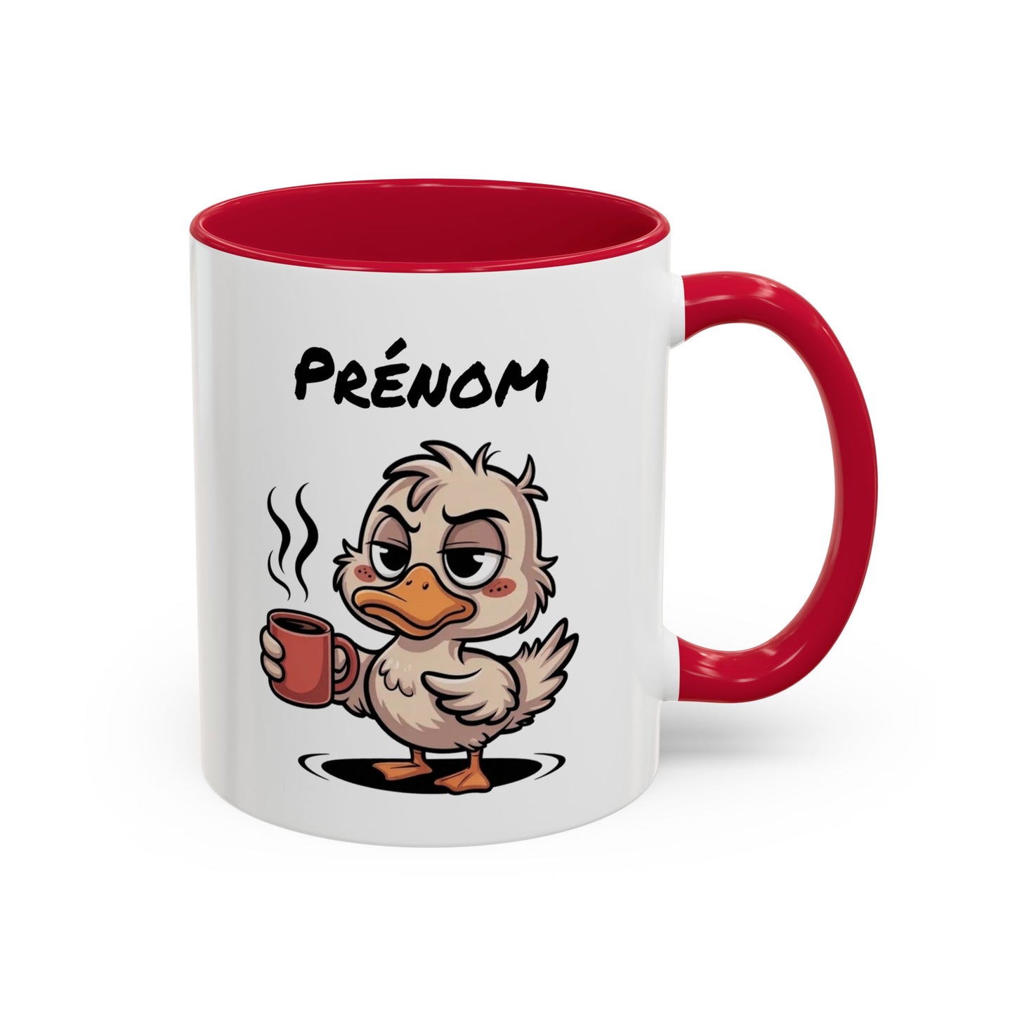 Tasse Canard Café Personnalisable 325ml – Mug Céramique Humour Réveil Matin Prénom Cadeau Original