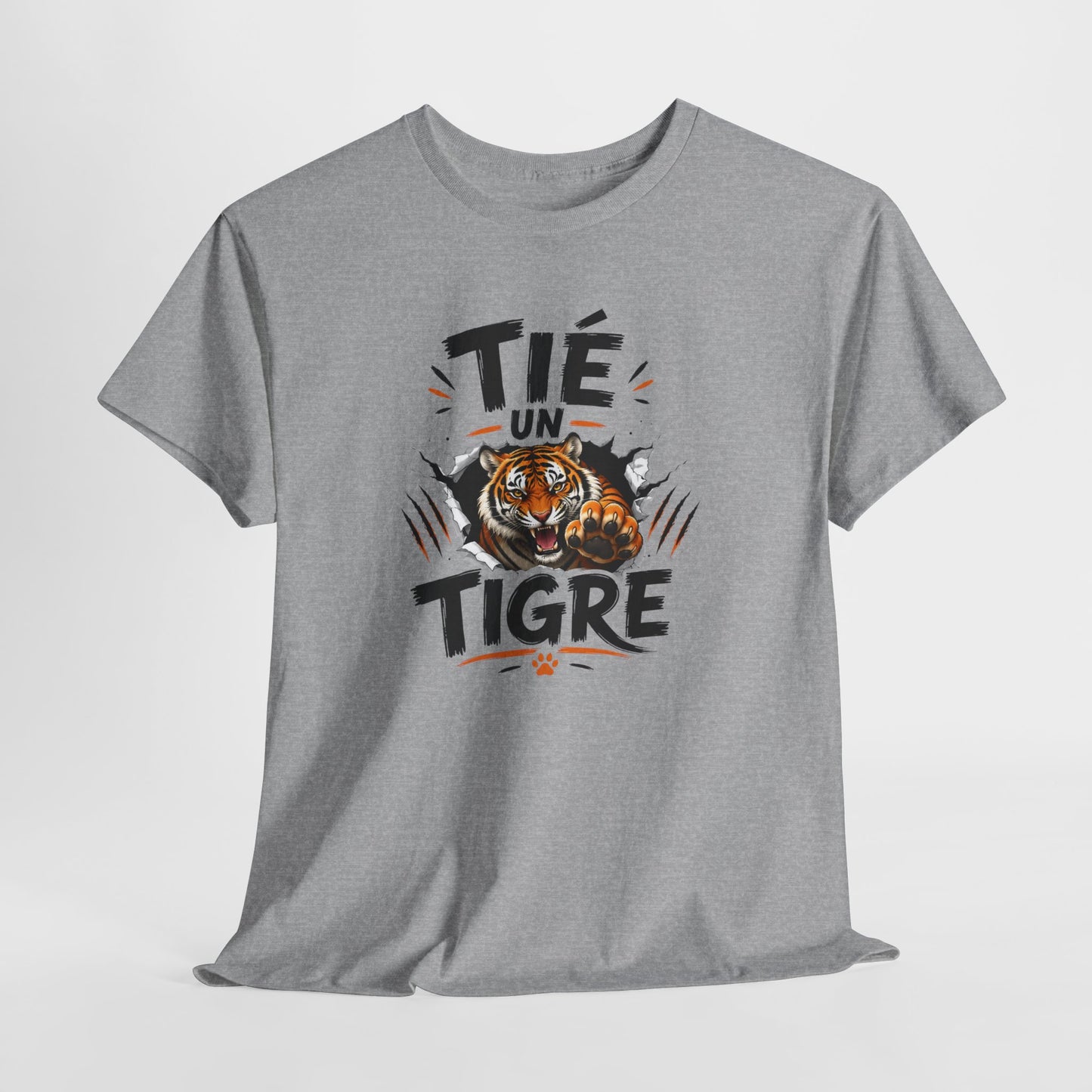 T-Shirt Tié un Tigre Humour Marseille Homme Femme – Expression Marseillaise Drôle – Tee Shirt Tigre Style Urbain