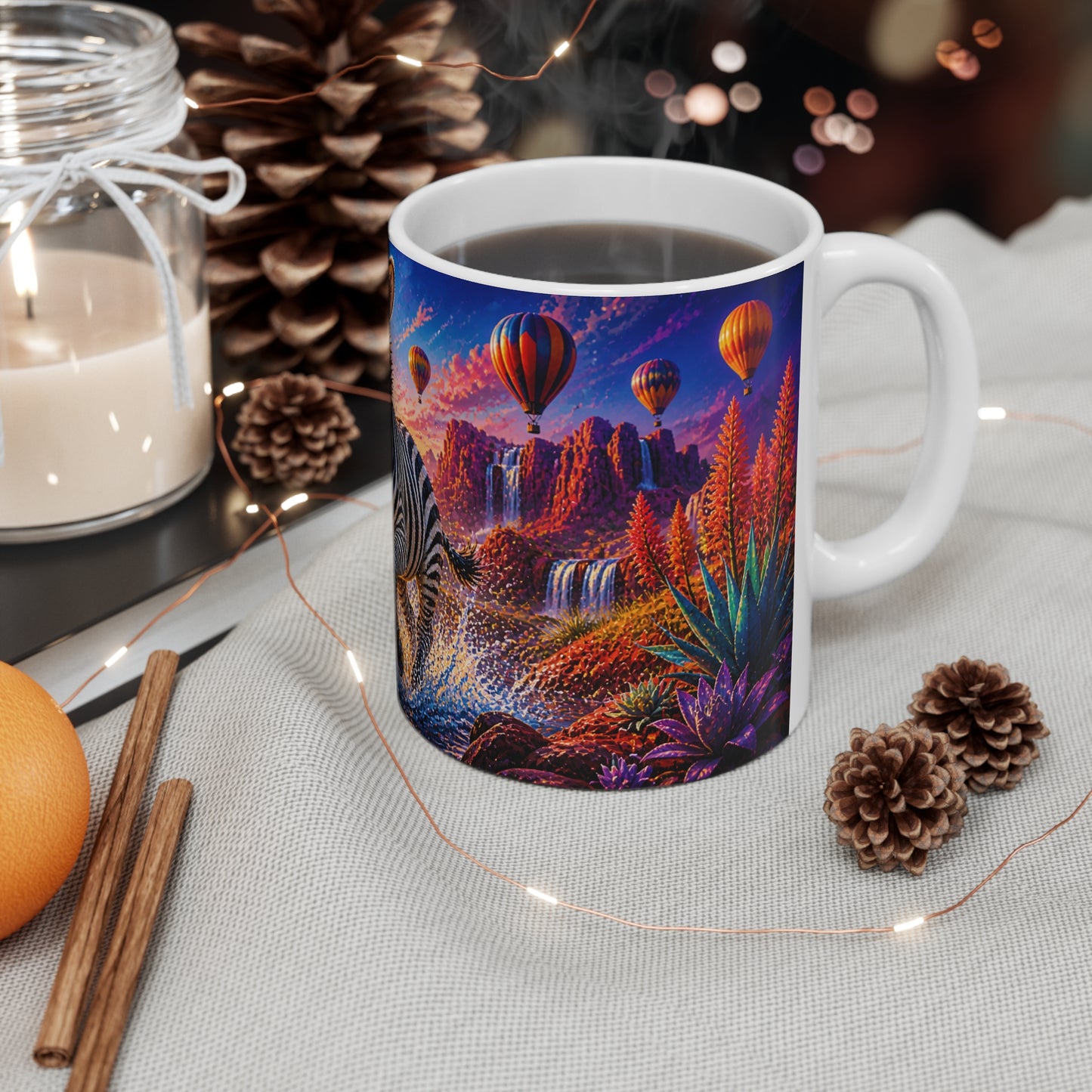 Tasse Zèbre Tropical – Mug Safari Coloré – Cadeau Animaux Sauvages Homme Femme Enfant 325ml