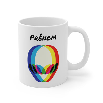 Tasse Personnalisable Alien Multicolore – Mug Prénom Tête Extraterrestre – Cadeau Geek Futuriste 325ml