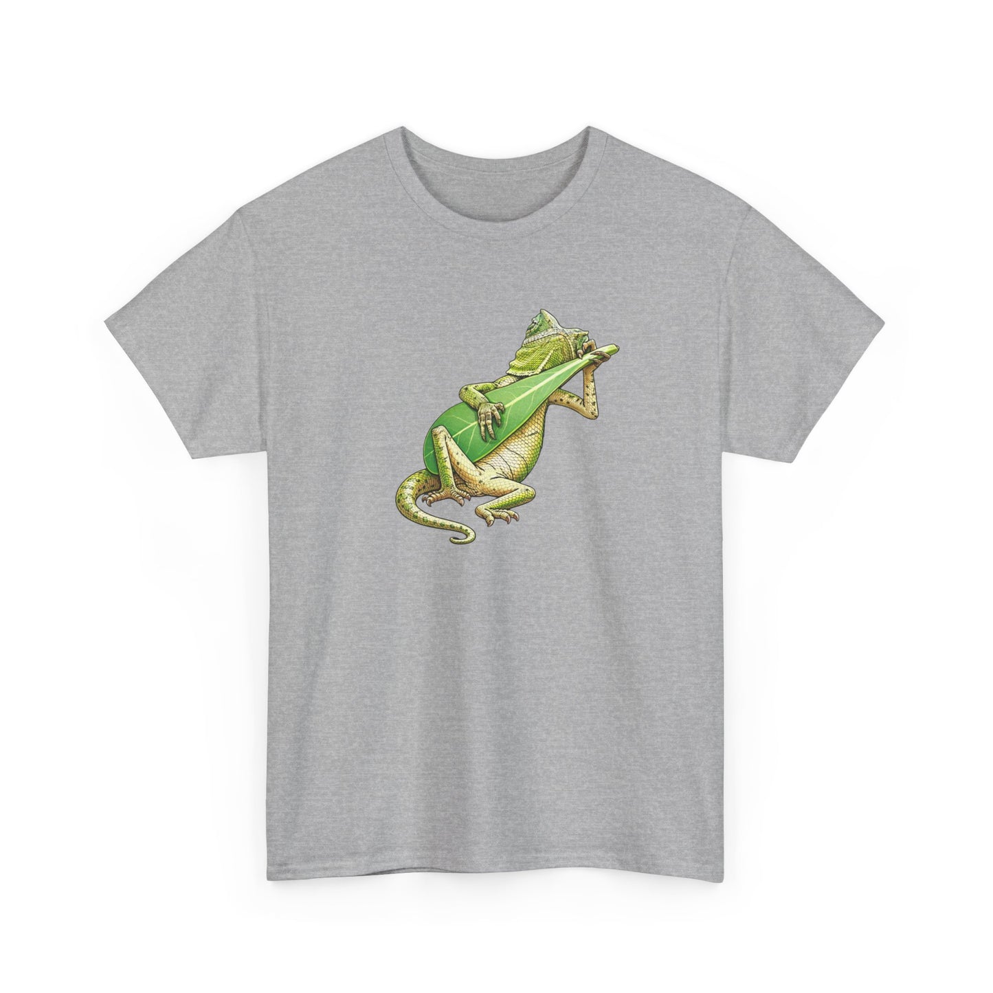 T-Shirt Lézard Fun Musique Nature – Reptile Joueur Instrument Feuille – Tee Shirt Original Humour Détente