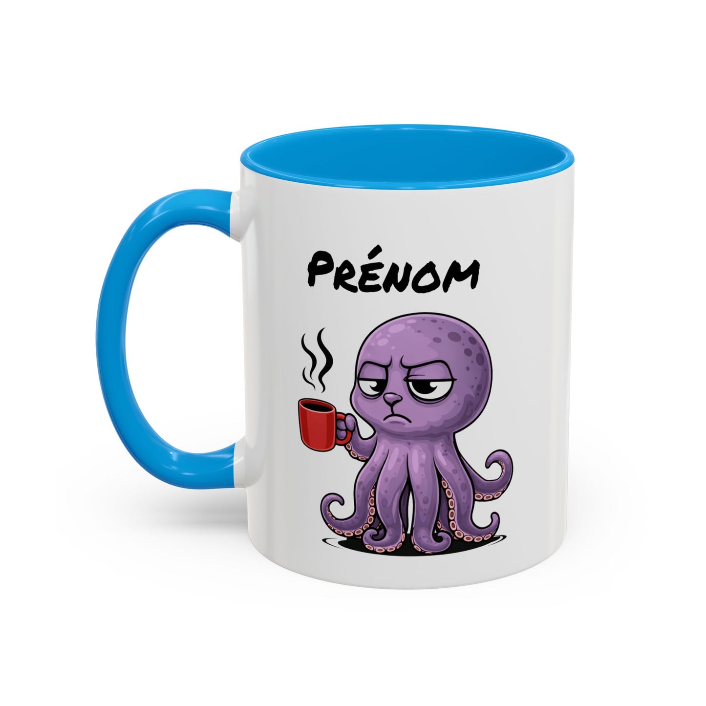 Mug Poulpe Fatigué Personnalisable 325ml – Tasse Café Humour Animal Marin Drôle Réveil Difficile Bureau