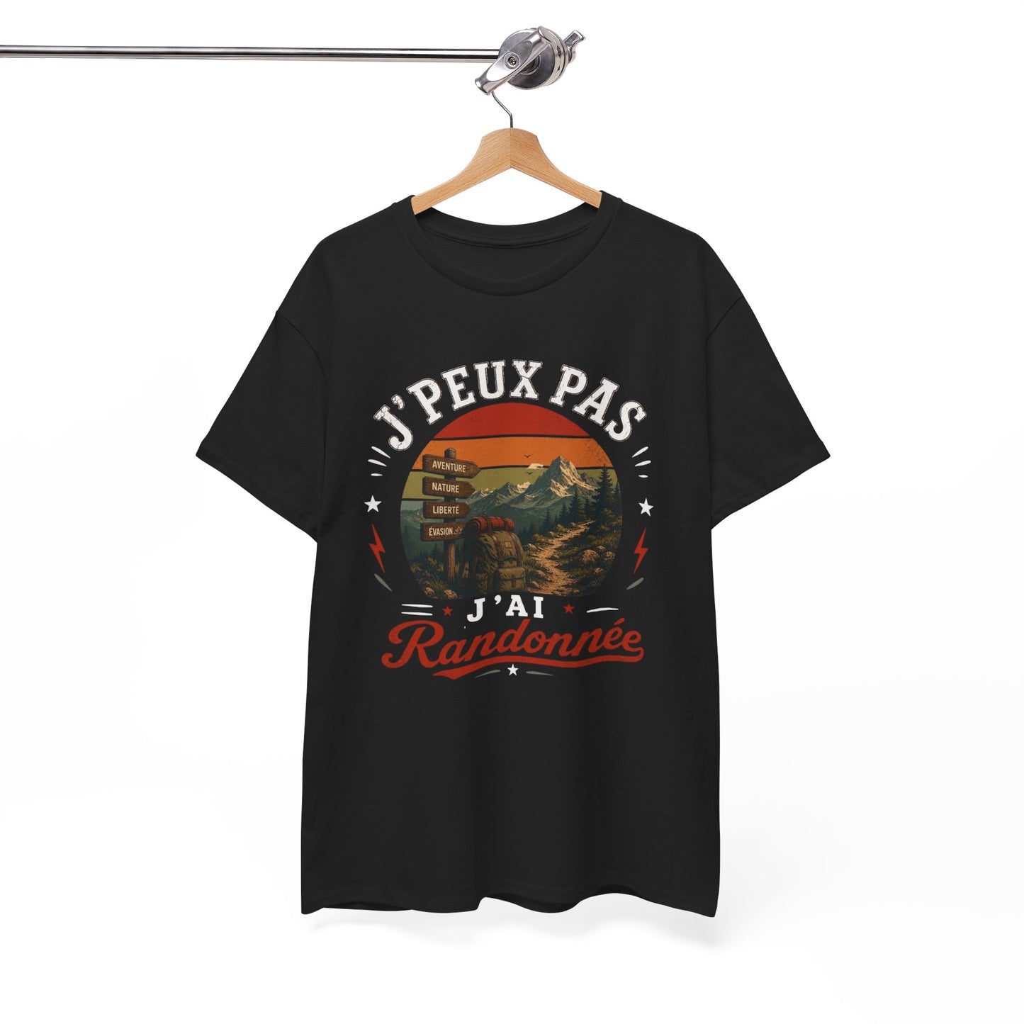 T-ShirtHomme Femme – J’Peux Pas J’Ai Randonnée – Tee Shirt Randonneur Randonneuse Montagne Trekking Marche Nature Aventure Outdoor Cadeau Passion
