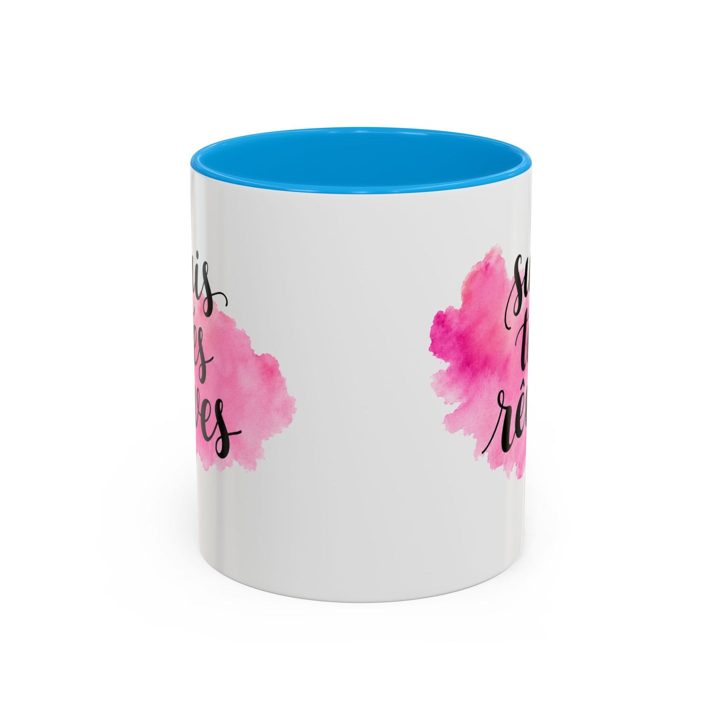 Mug Femme Motivation – Tasse Inspirante Aquarelle Rose – Cadeau Original Positif, Encouragement Réussite Noir Bleu Rouge