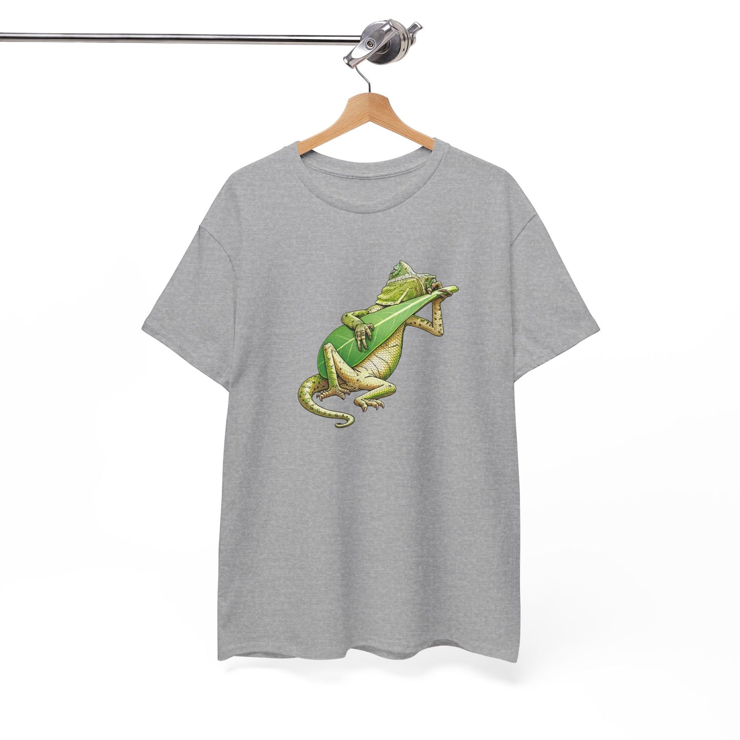 T-Shirt Lézard Fun Musique Nature – Reptile Joueur Instrument Feuille – Tee Shirt Original Humour Détente