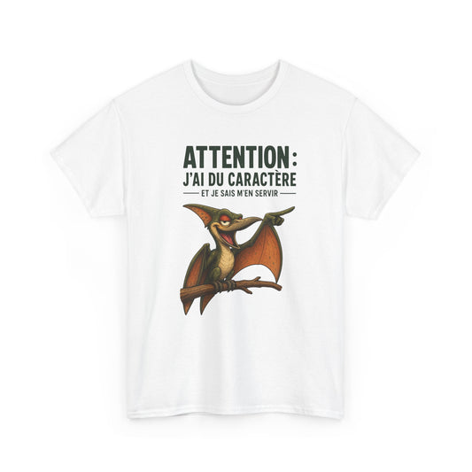 T-Shirt Humour Homme et Femme – Dinosaure Volant Drôle – Gros Caractère Sarcastique – Cadeau Original Anniversaire