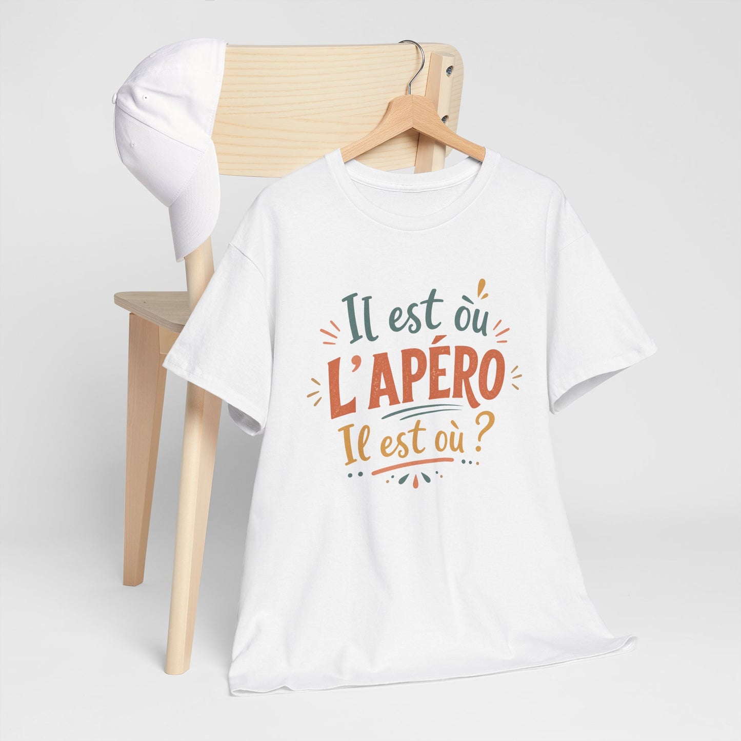 T-Shirt Humour Apéro Femme – Il Est Où L’Apéro – Cadeau Drôle Soirée Entre Copines Fête