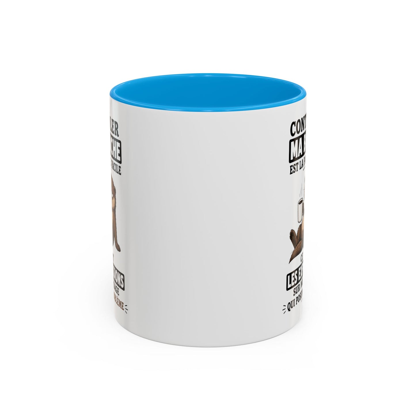 Mug Humoristique – Tasse Loutre Blasée – Cadeau Original Homme et Femme, Collègue, Ami, Famille – 325 ml Noir Bleu Rouge