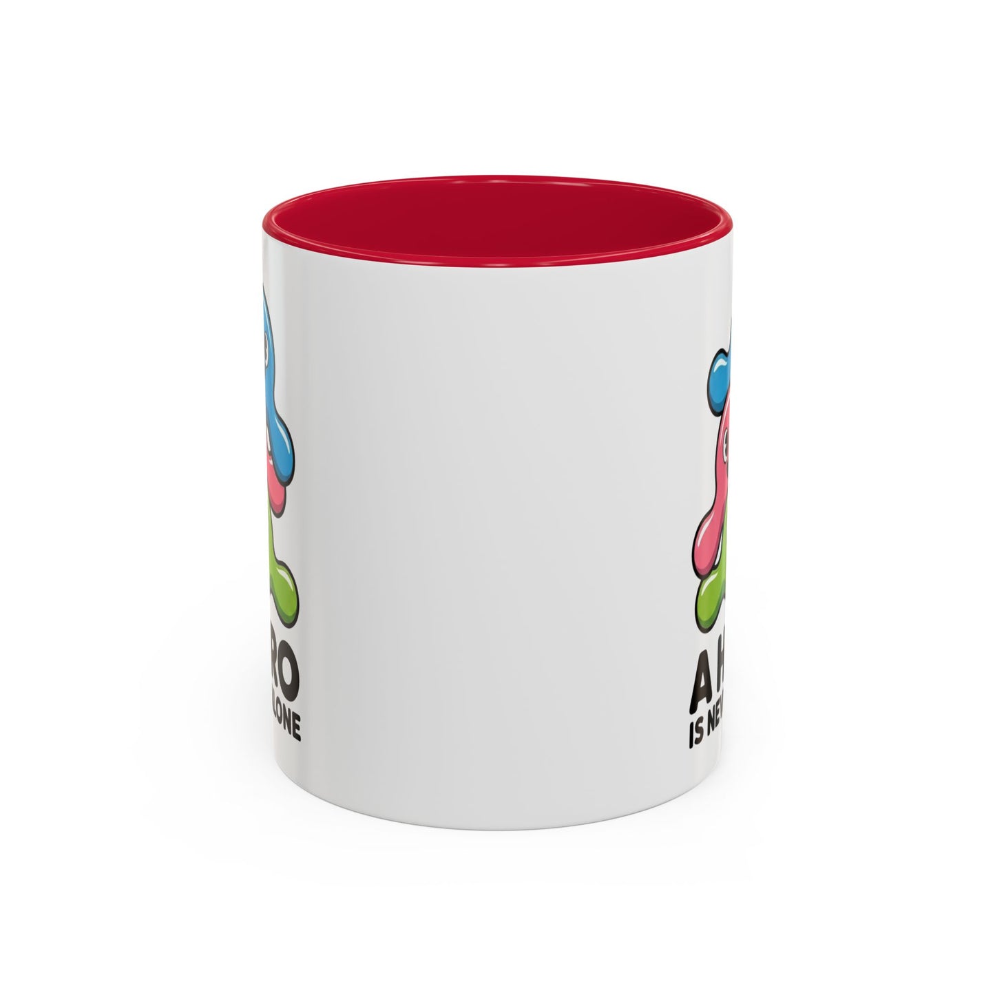 Mug Bactéries Humoristique – Tasse Microbes Fun A Hero Is Never Alone – Cadeau Original Drôle – Céramique 325ml Noir Bleu Rouge