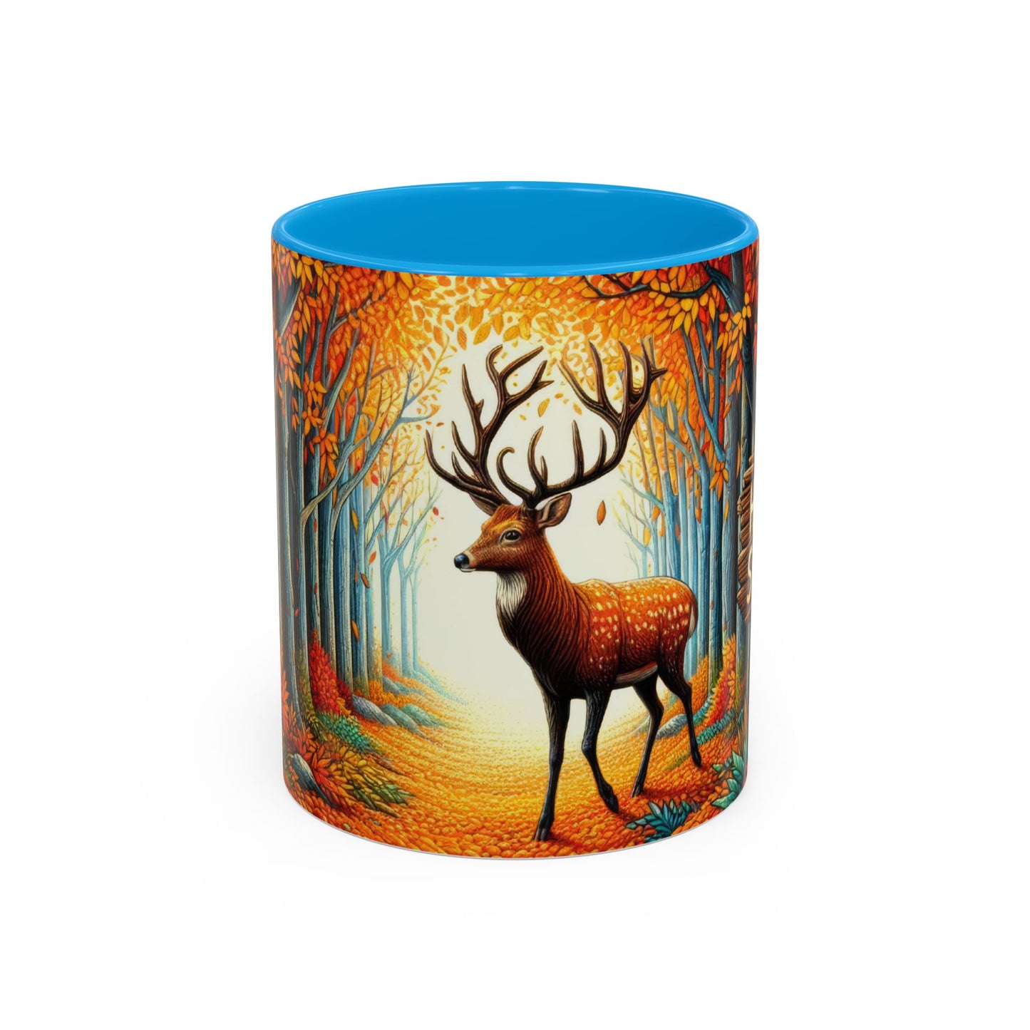 Tasse Hunting Season avec Cerf – Mug Automnal Forêt et Feuilles d’Automne – Cadeau Passion Chasse Nature 325ml