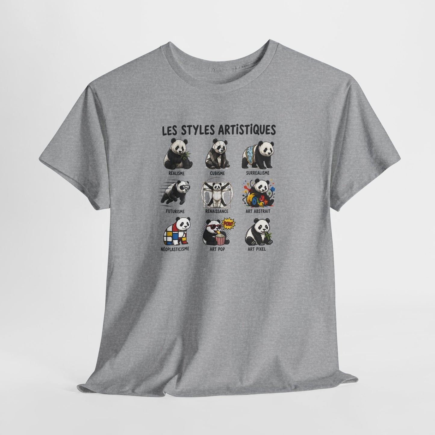 Tee Shirt Homme et Femme Panda Art Peinture Styles Artistiques Humour Créatif Dessin Original Cadeau Artiste