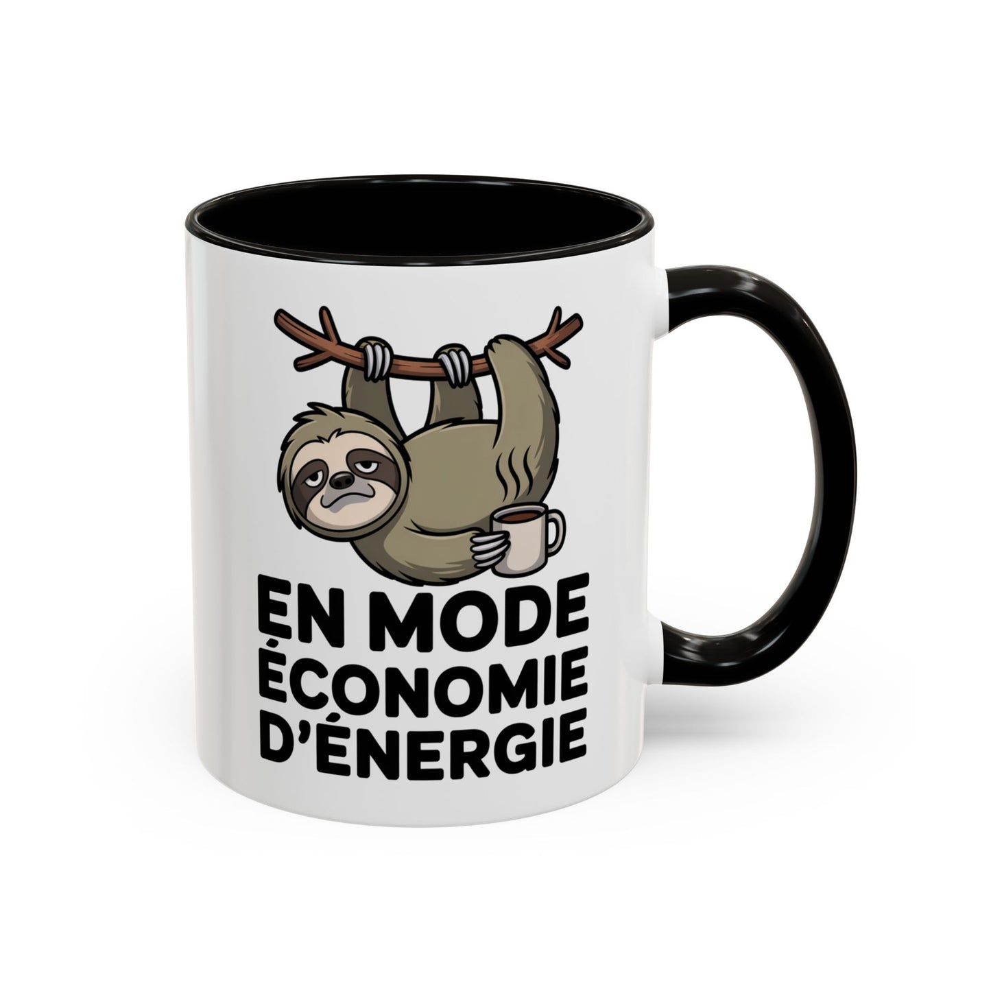 Mug Drôle En Mode Économie d’Énergie – Tasse Humoristique Paresseux Café – Cadeau Humour Bureau Fatigue 325ml