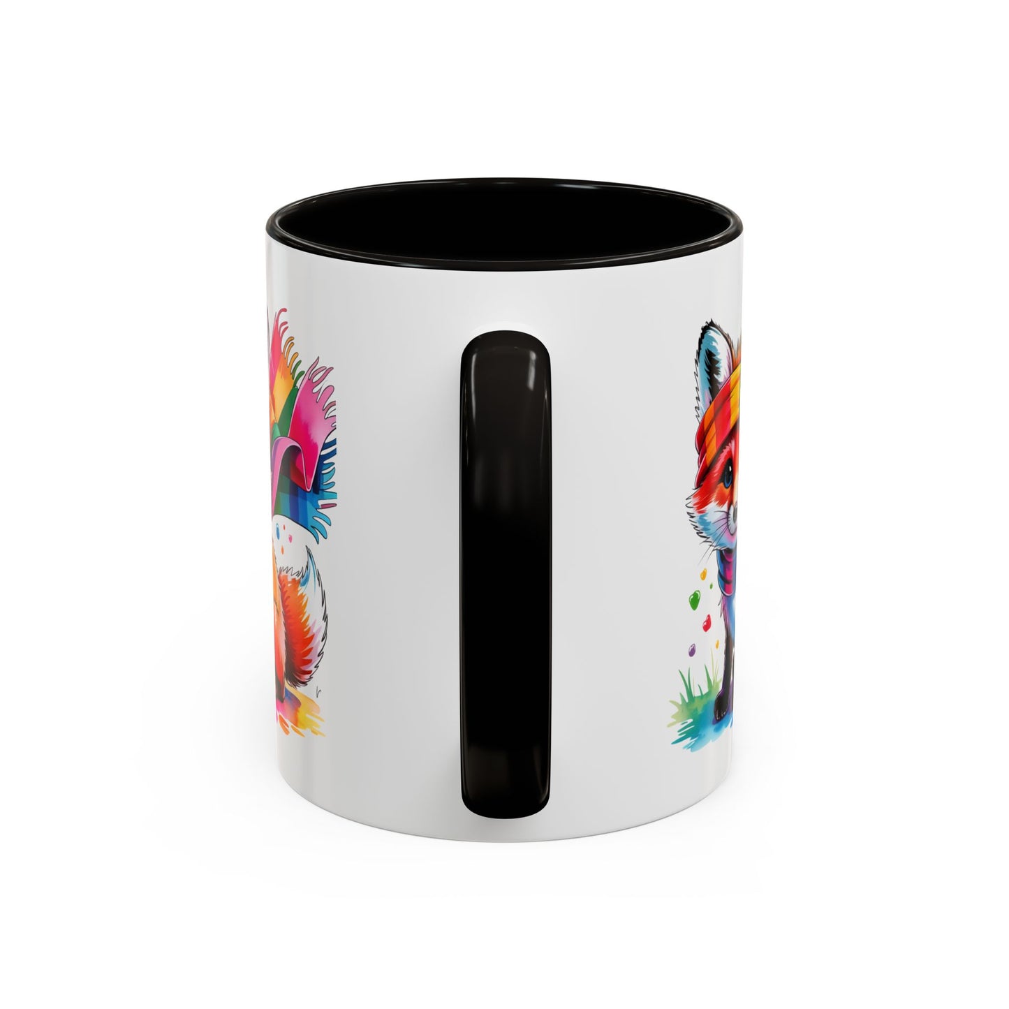 Mug Renard Coloré – Tasse Renard Arc-en-ciel avec Écharpe – Cadeau Animal Mignon 325ml