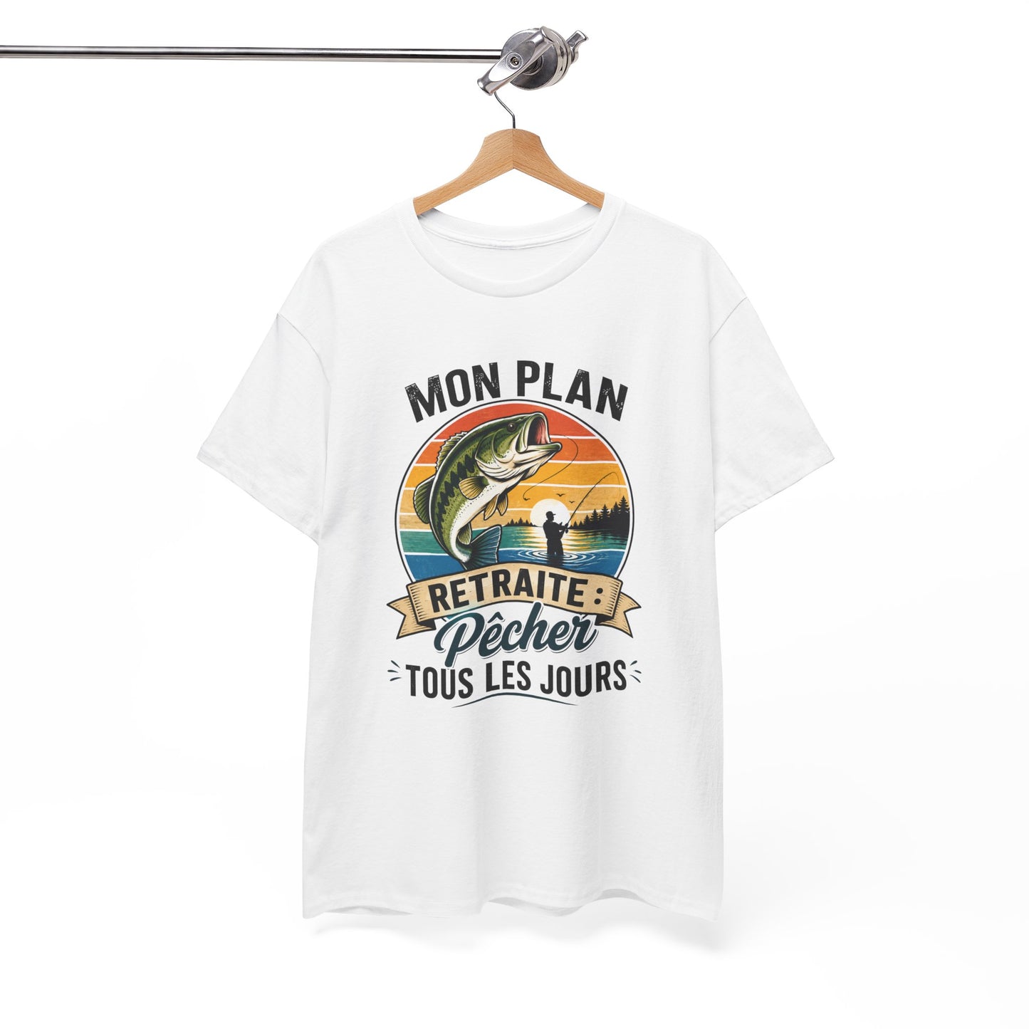 T-Shirt Retraite Homme Pêche – Cadeau Retraité Pêcheur – Passion Pêche Poisson  – Idée Cadeau Départ en Retraite
