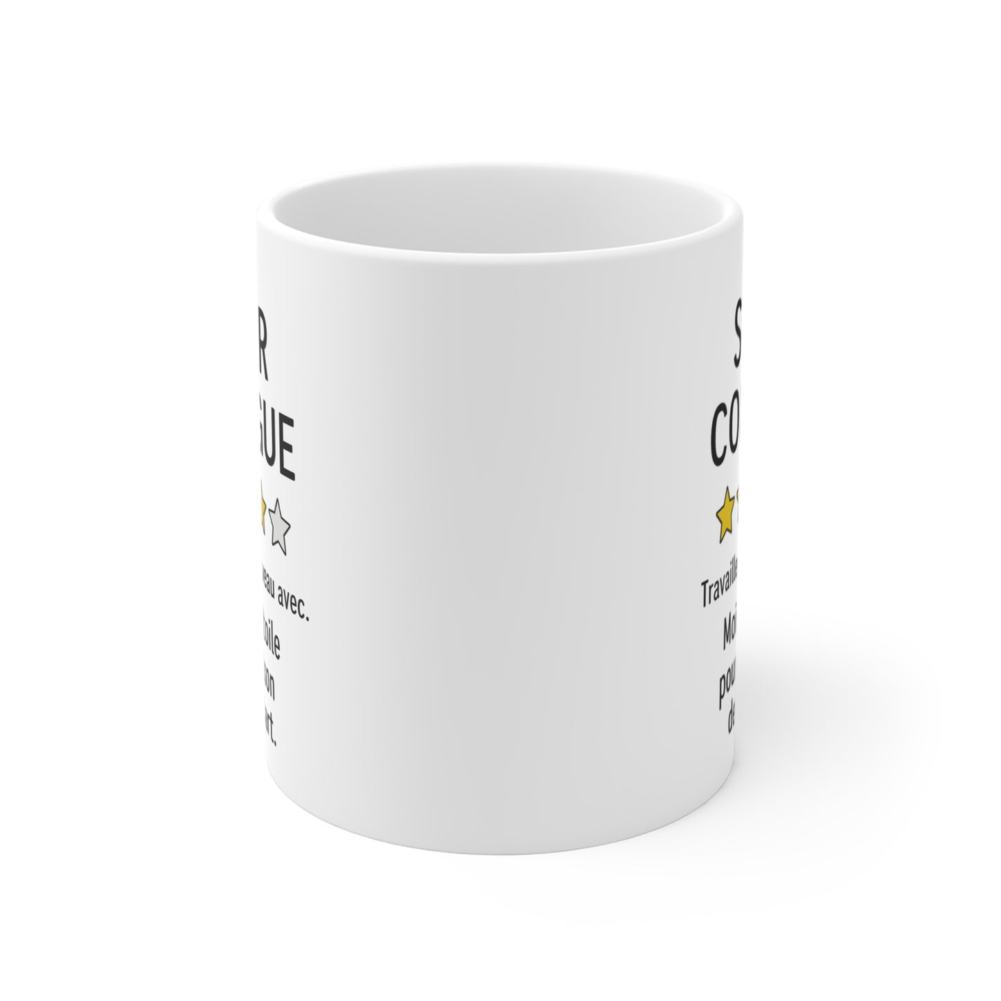 Mug Drôle Départ Collègue – « Super collègue, moins une étoile pour ton départ » – Cadeau Pot de Départ, Bureau 325ml
