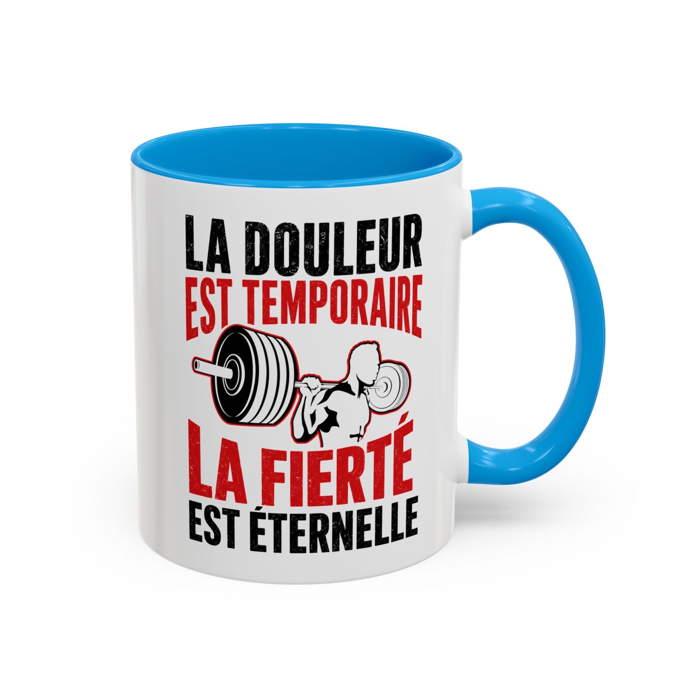 Mug Musculation Fitness – Tasse Sport Haltérophilie – Cadeau Original Homme et Femme, Salle de Sport Noir Bleu Rouge