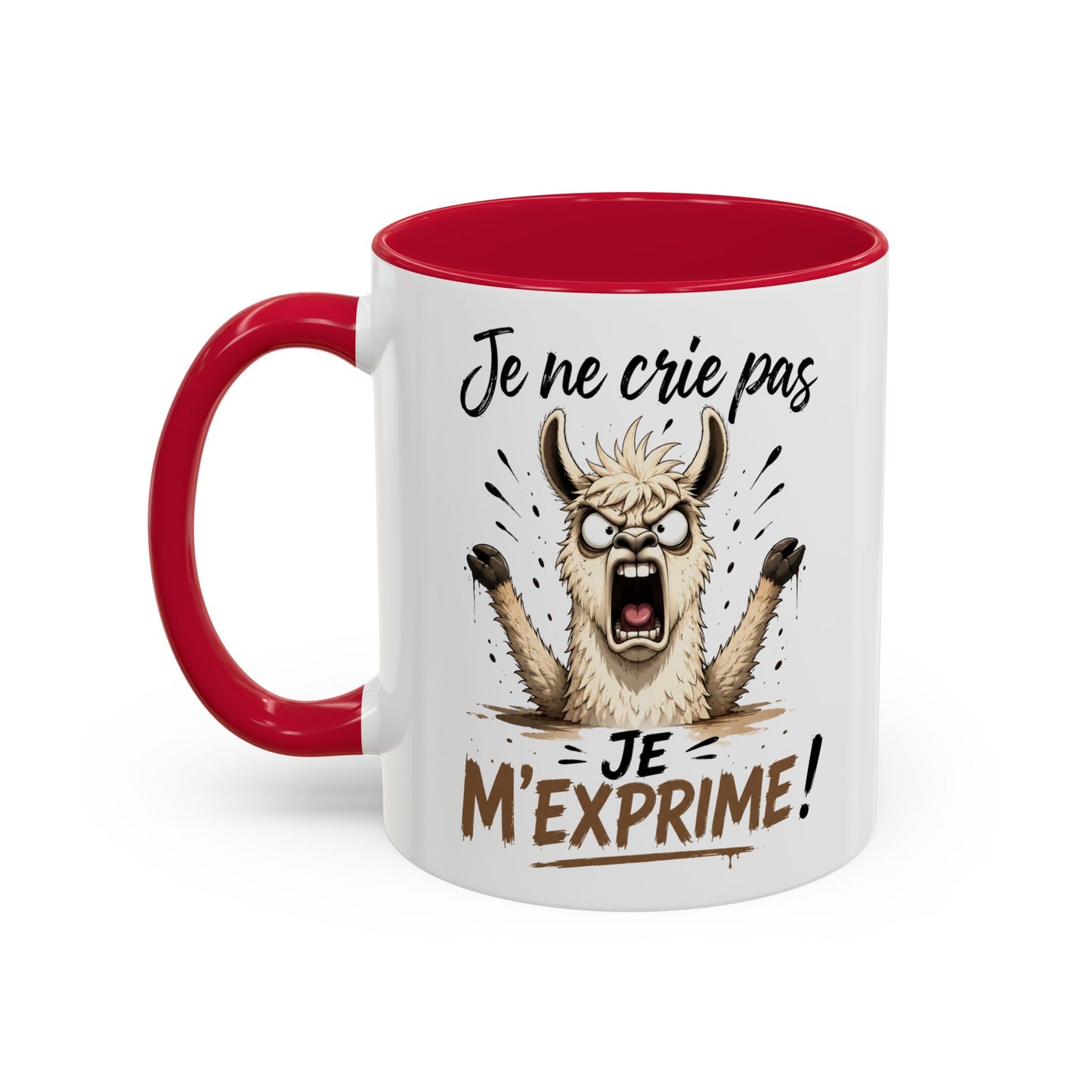 Tasse Lama Humoristique – Je Ne Crie Pas Je M’Exprime – Mug Drôle Lama Énervé 325ml