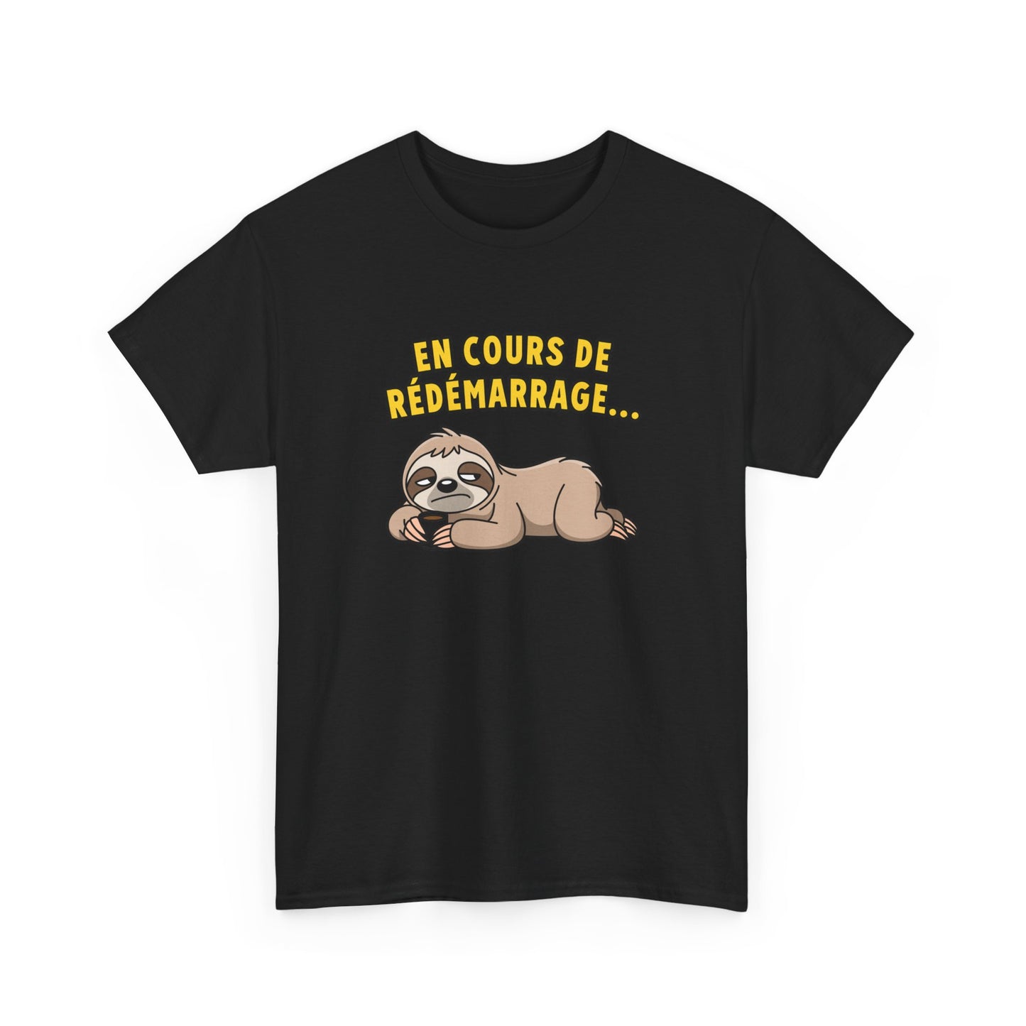 T-Shirt Humour Paresseux En Cours de Redémarrage – Tee Shirt Drôle Adulte Fatigue Café Travail Bureau Citation Fun Cadeau Collègue Homme Femme