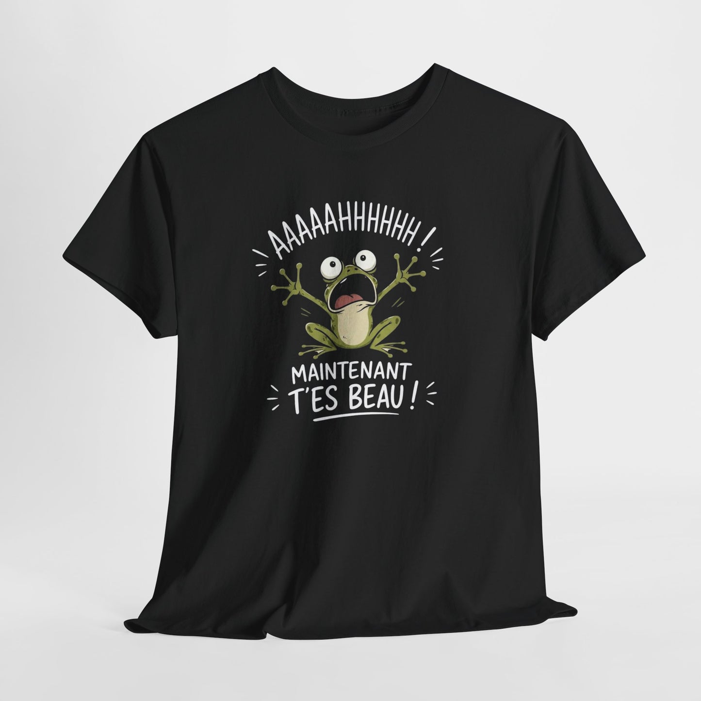T-Shirt Humoristique Grenouille – Maintenant T’es Beau Tee Shirt Humour Cadeau Drôle Blague Amis Idée Cadeau Original