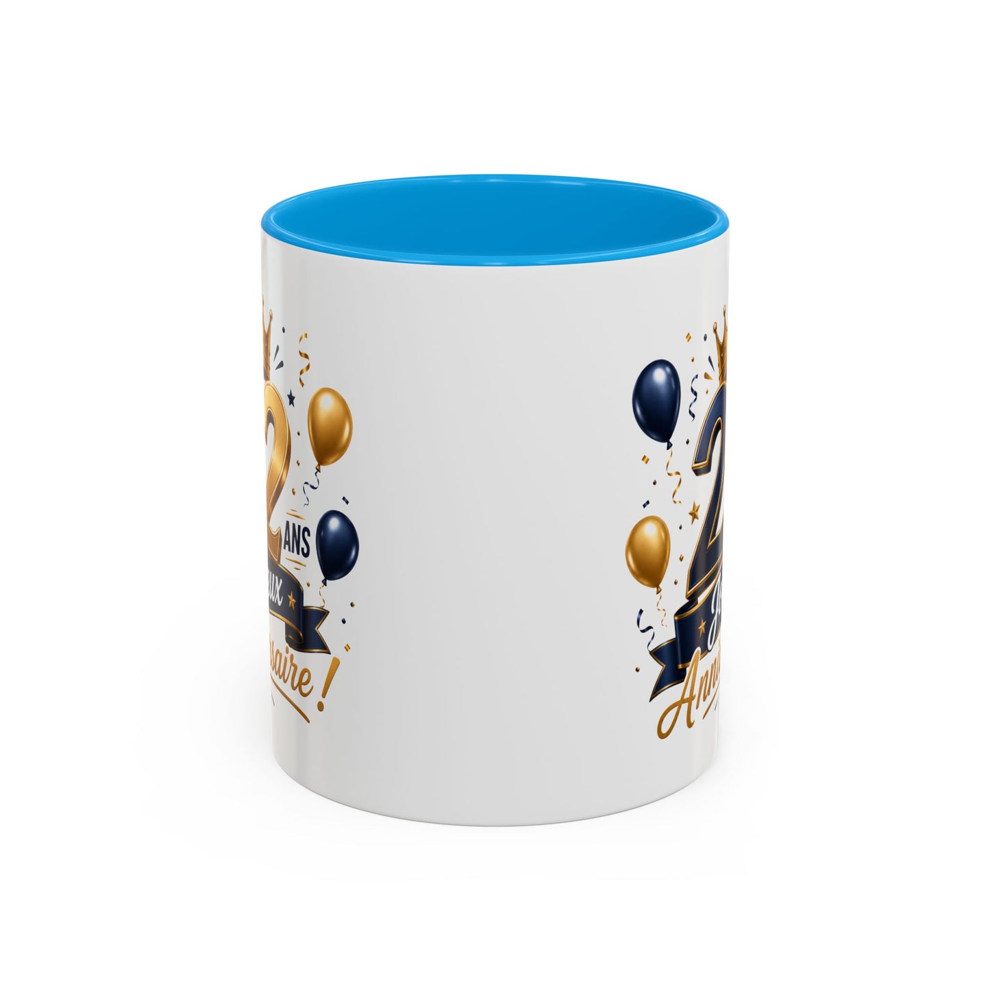 Mug Joyeux 22 Ans – Tasse Anniversaire 22 Ans – Cadeau Original pour Femme Homme – Idée Cadeau 22e Anniversaire Noir Bleu Rouge