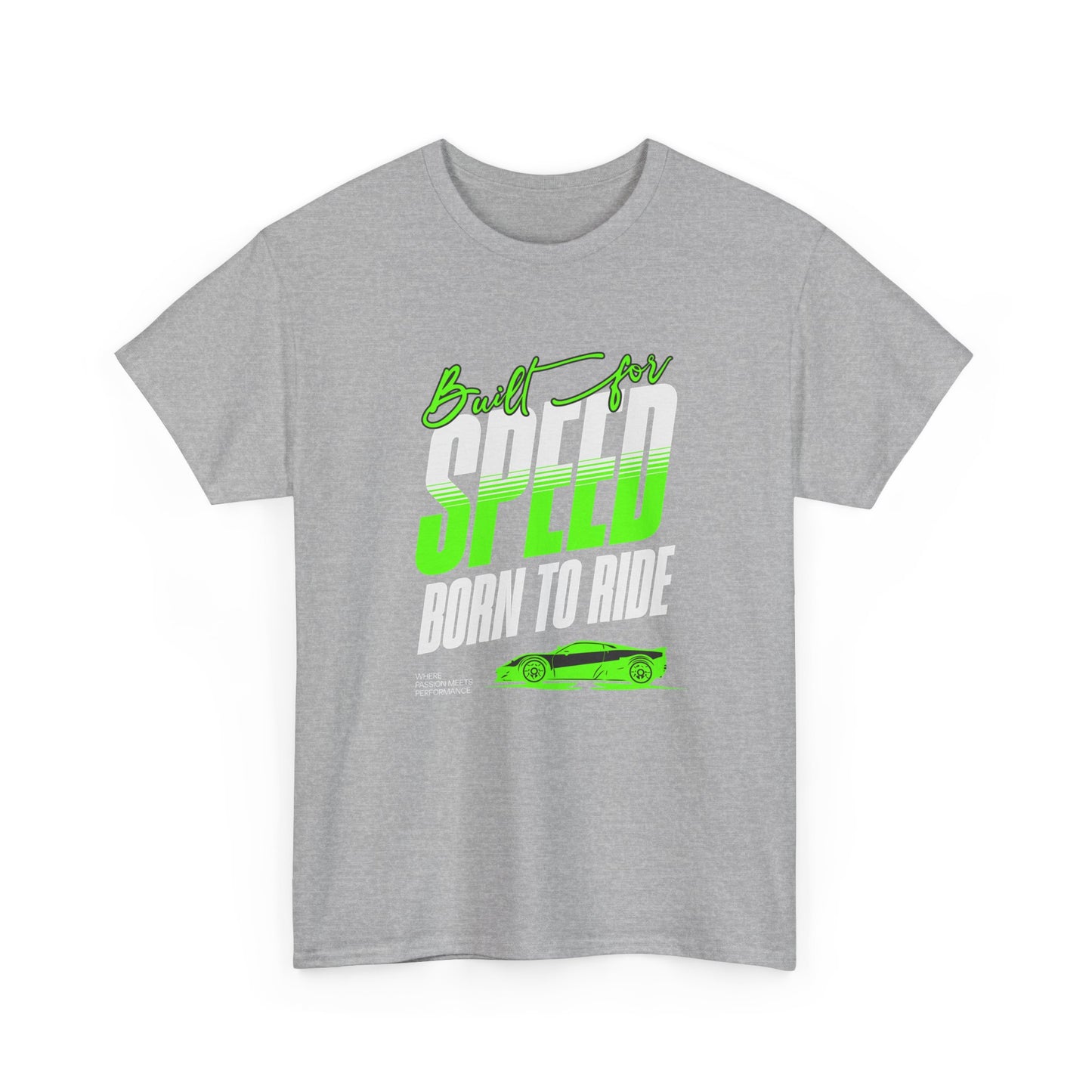 T-Shirt Voiture Racing Homme Femme – Tee Shirt Speed Born To Ride – Cadeau Passion Auto Noir Gris