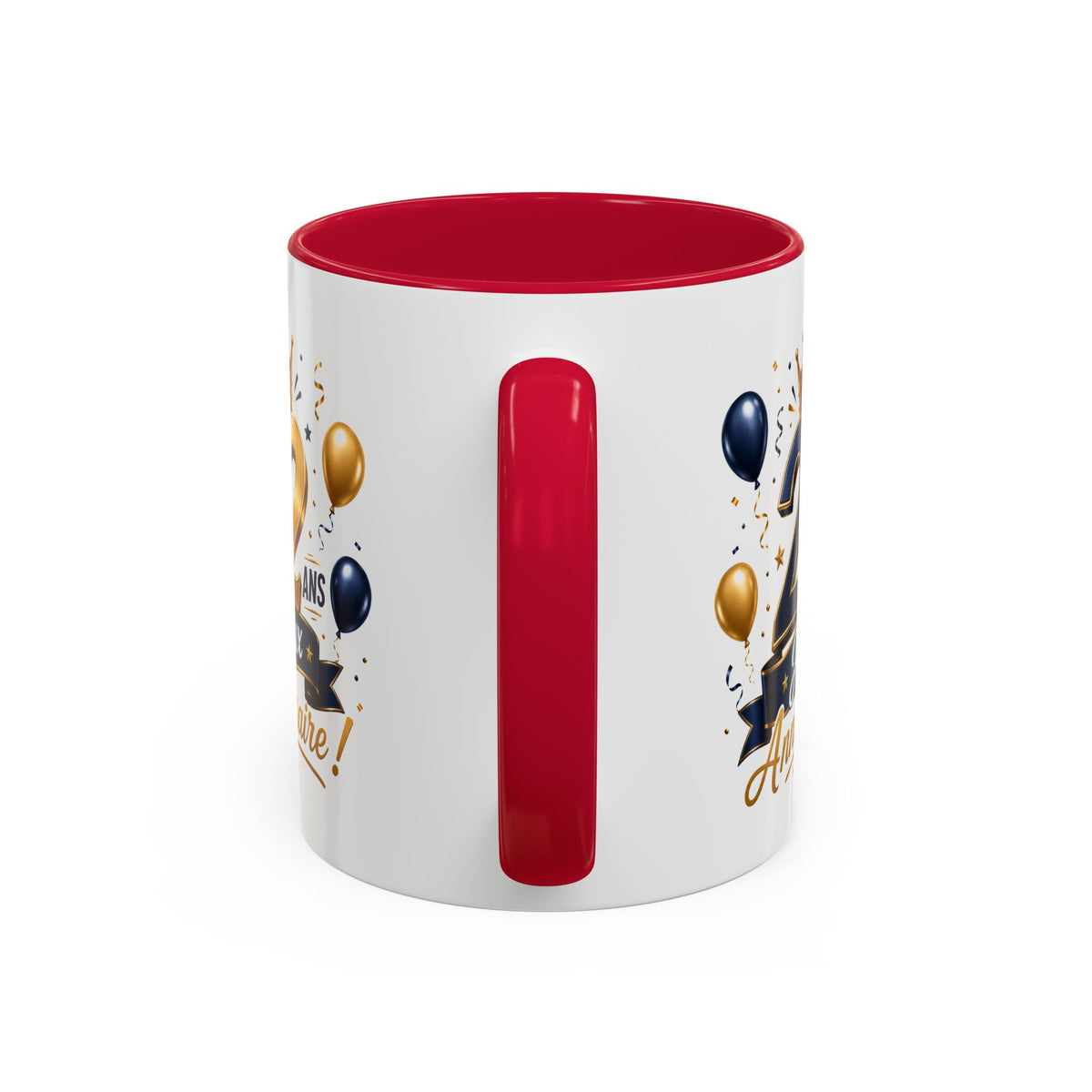 Mug Joyeux 22 Ans – Tasse Anniversaire 22 Ans – Cadeau Original pour Femme Homme – Idée Cadeau 22e Anniversaire Noir Bleu Rouge