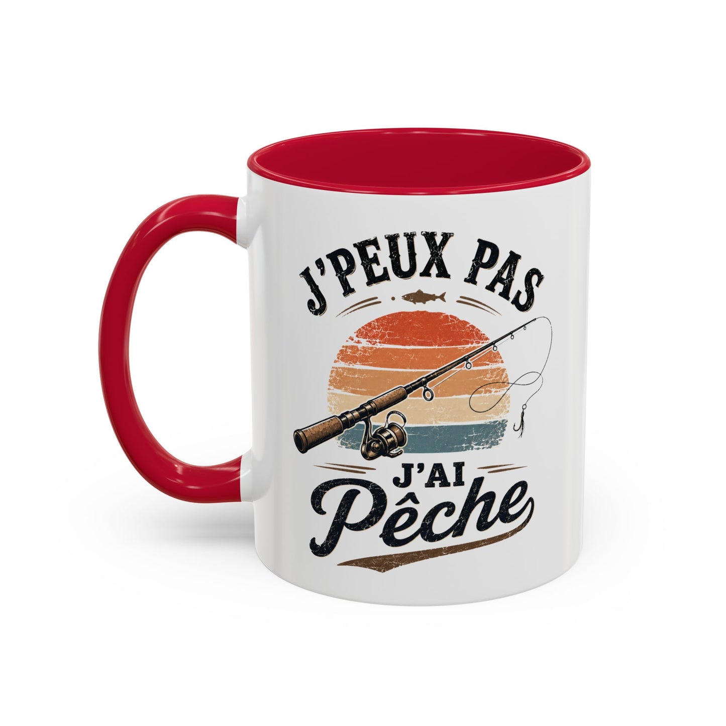 Tasse J’Peux Pas J’Ai Pêche – Mug Pêche Vintage Humoristique – Cadeau Pêcheur Homme Nature 325ml