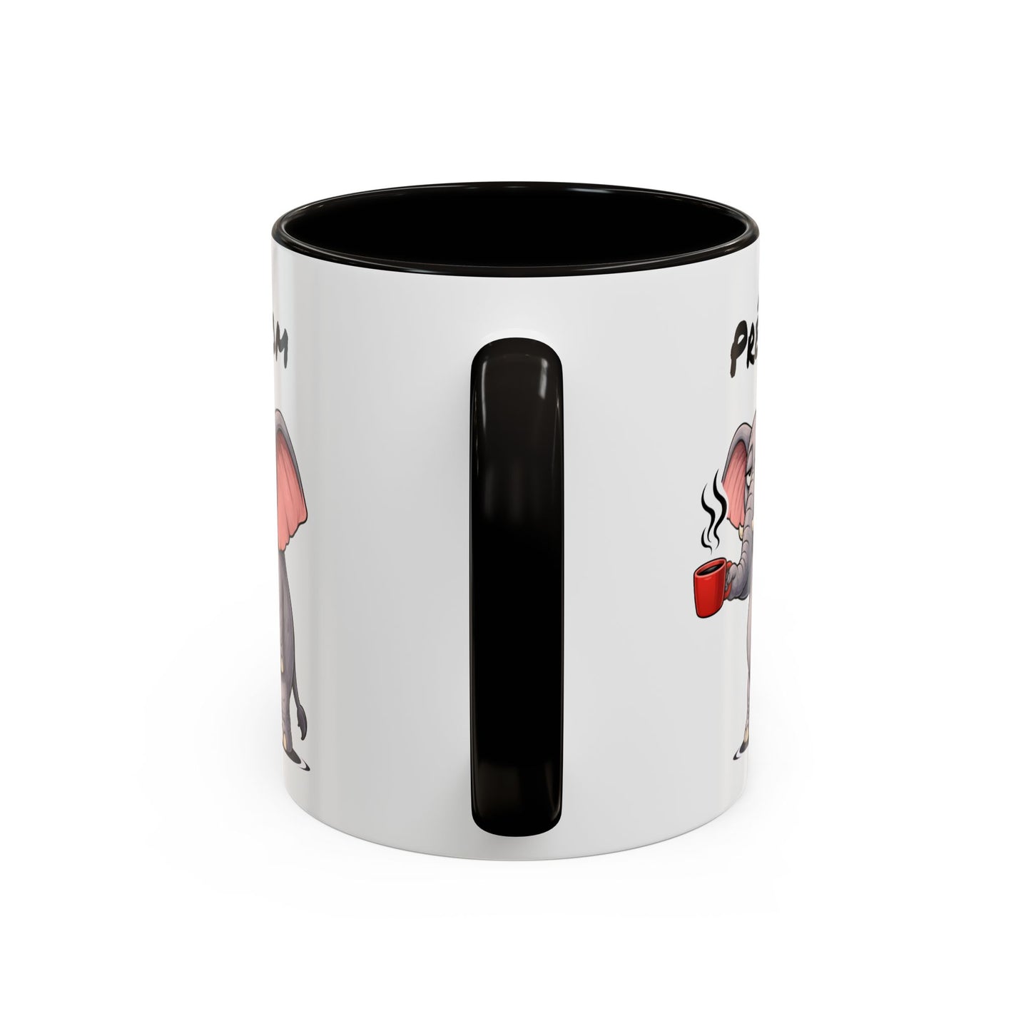 Tasse Éléphant avec Café – Mug Animal Mignon Humoristique – Illustration Éléphant Fatigue 325ml