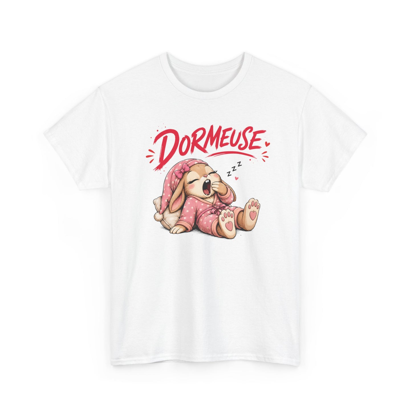 Tee-Shirt Dormeuse – Lapin Mignon Endormi – Cadeau Humour Femme Adulte Amatrice de Siestes