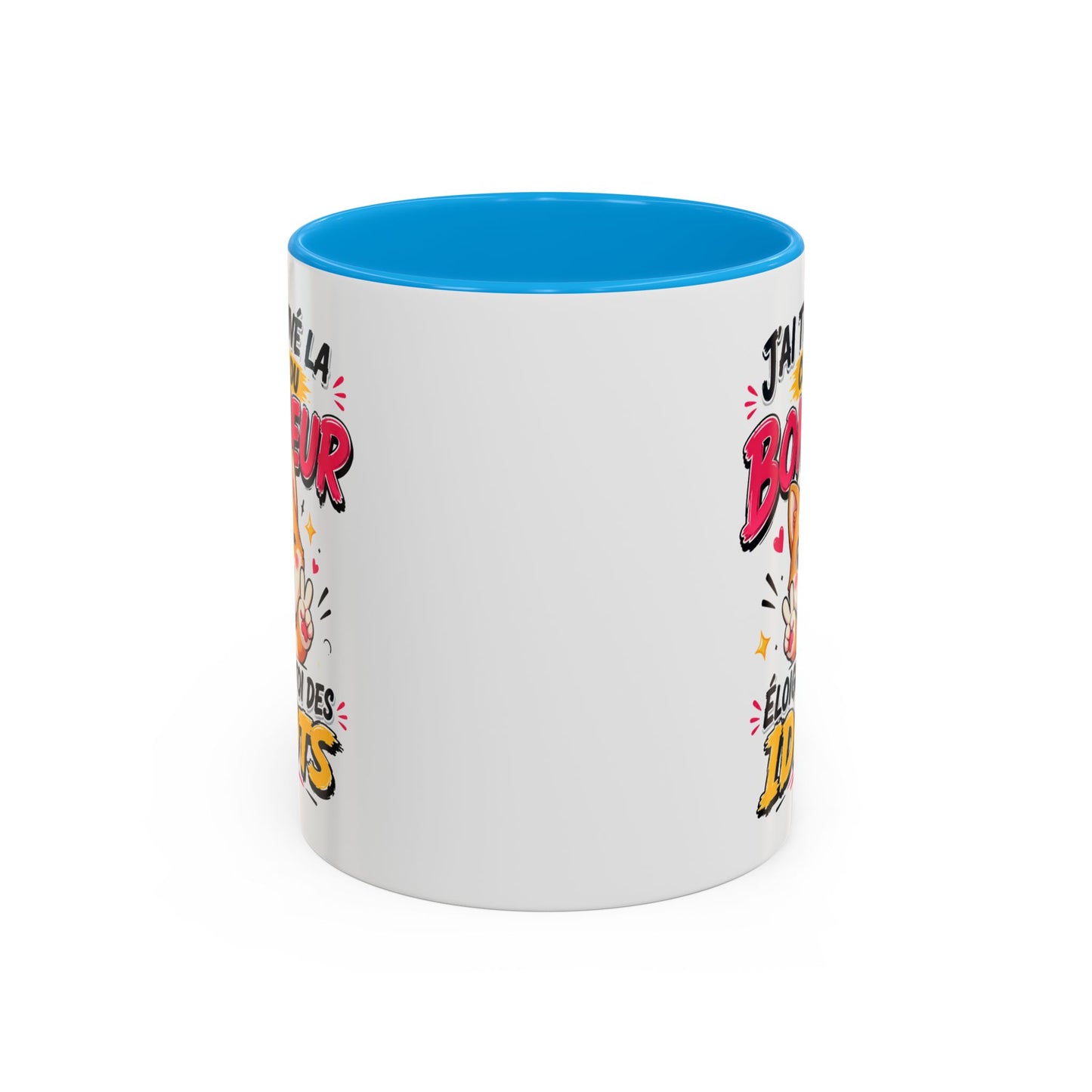 Tasse J’Ai Trouvé La Clef Du Bonheur – Mug Chien Kawaii Humour – Cadeau Positif Original 325ml