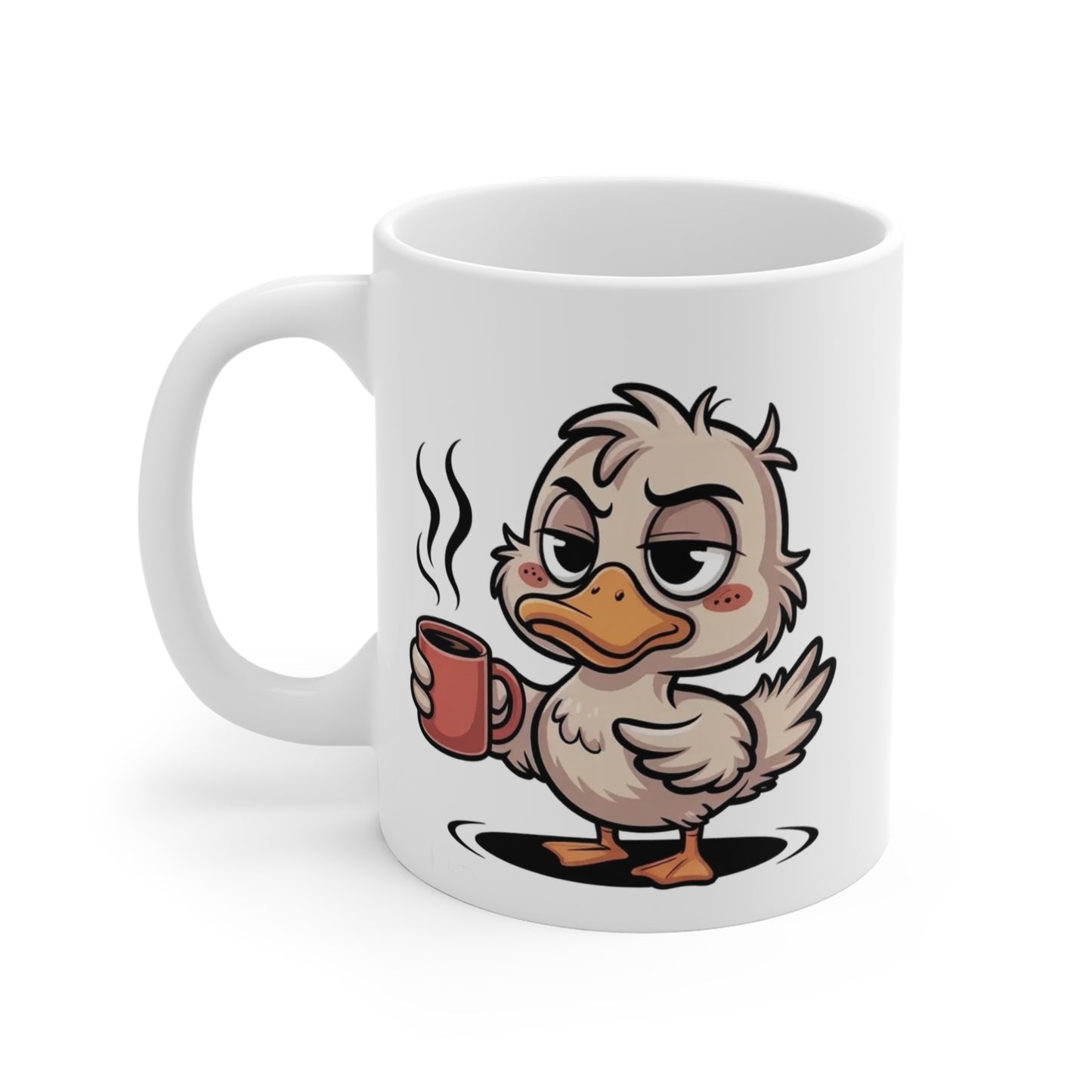 Tasse Canard Fatigue avec Café – Mug Humoristique Matin Difficile – Cadeau Drôle Amateur de Café 325ml