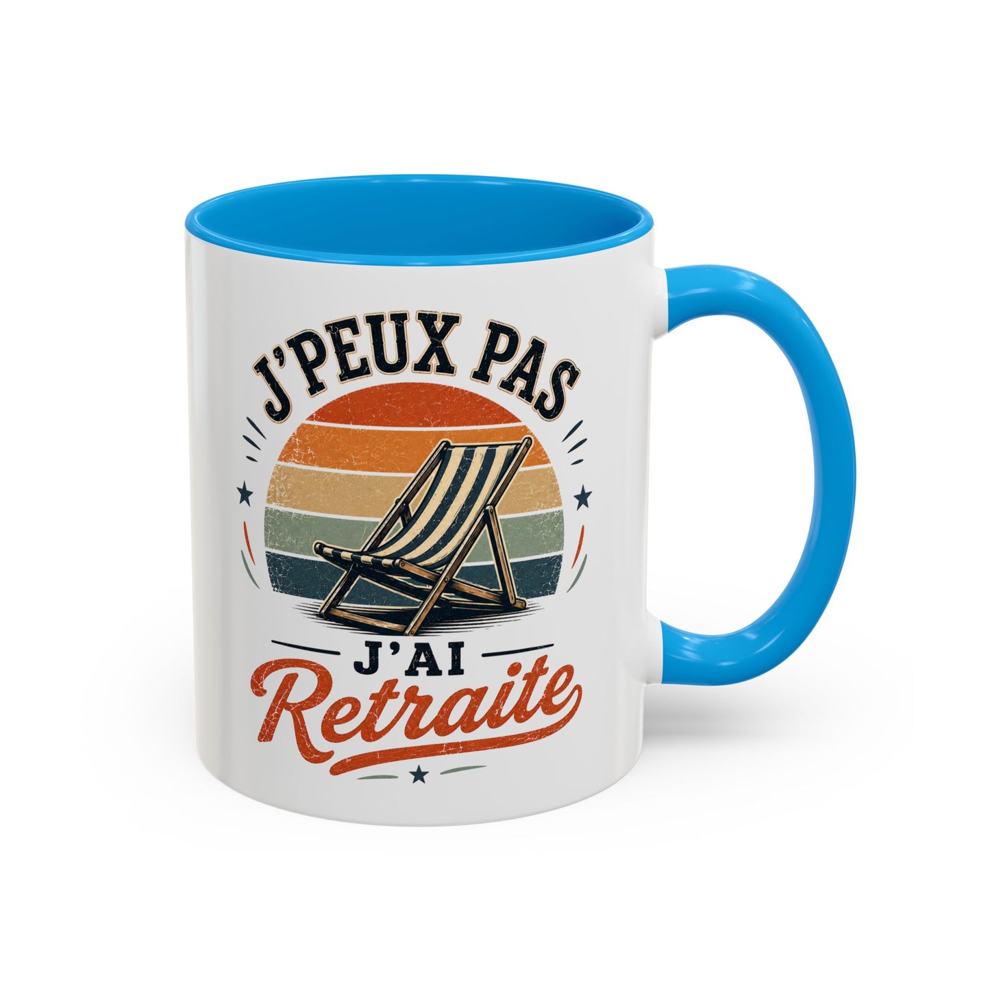 Tasse J’Peux Pas J’Ai Retraite – Mug Retraité Vintage Humoristique – Cadeau Départ Retraite Homme Femme 325ml