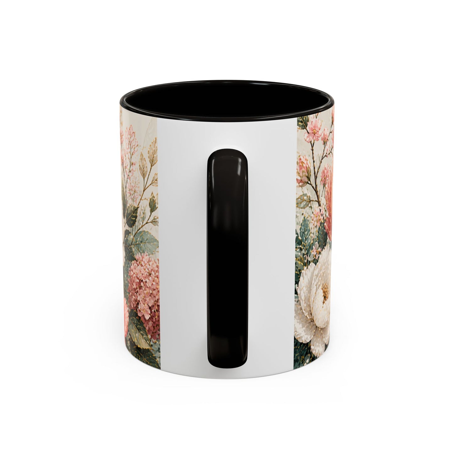 Tasse Florale Colibri et Pivoines – Mug Aquarelle Chic avec Fleurs Roses et Blanches – Design Nature 325ml