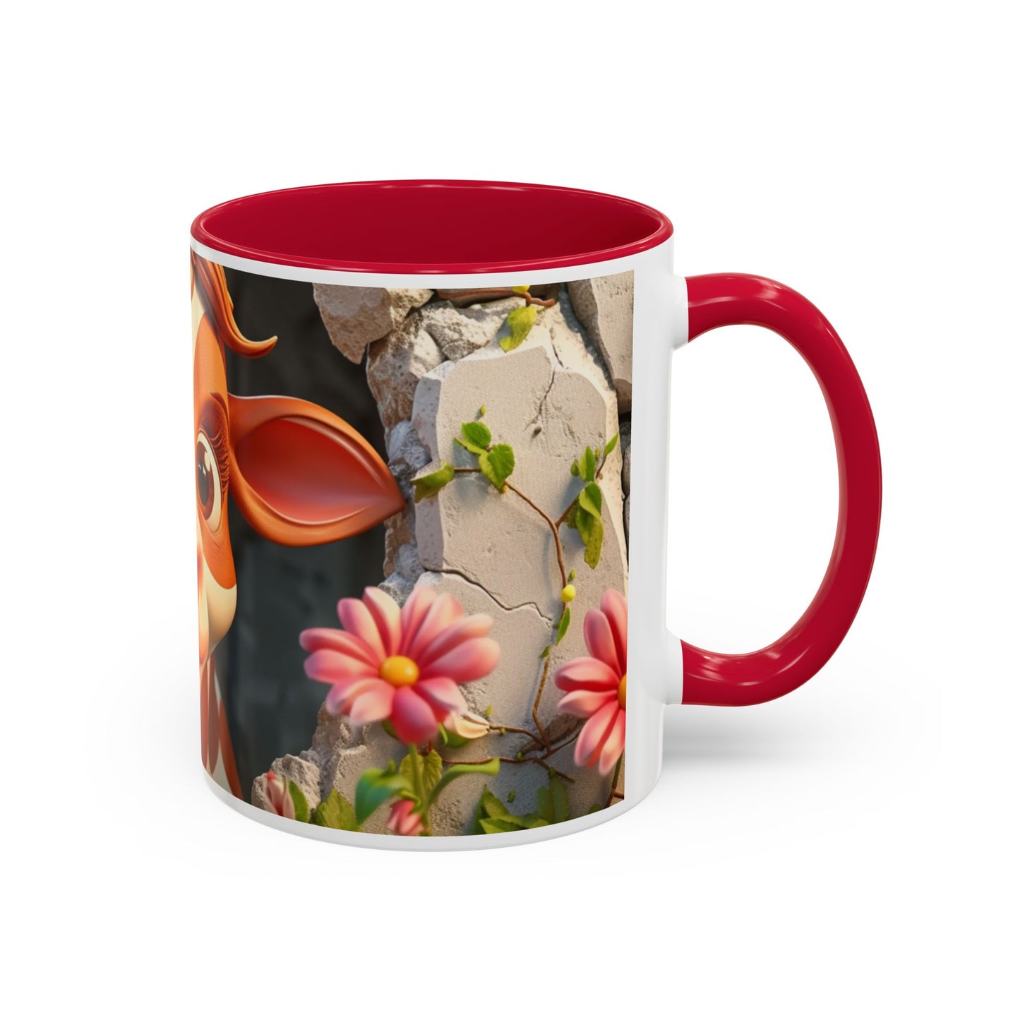 Mug Vache Kawaii – Tasse Vache Mignonne Cartoon avec Fleurs – Cadeau Animaux Ferme Cute 325ml