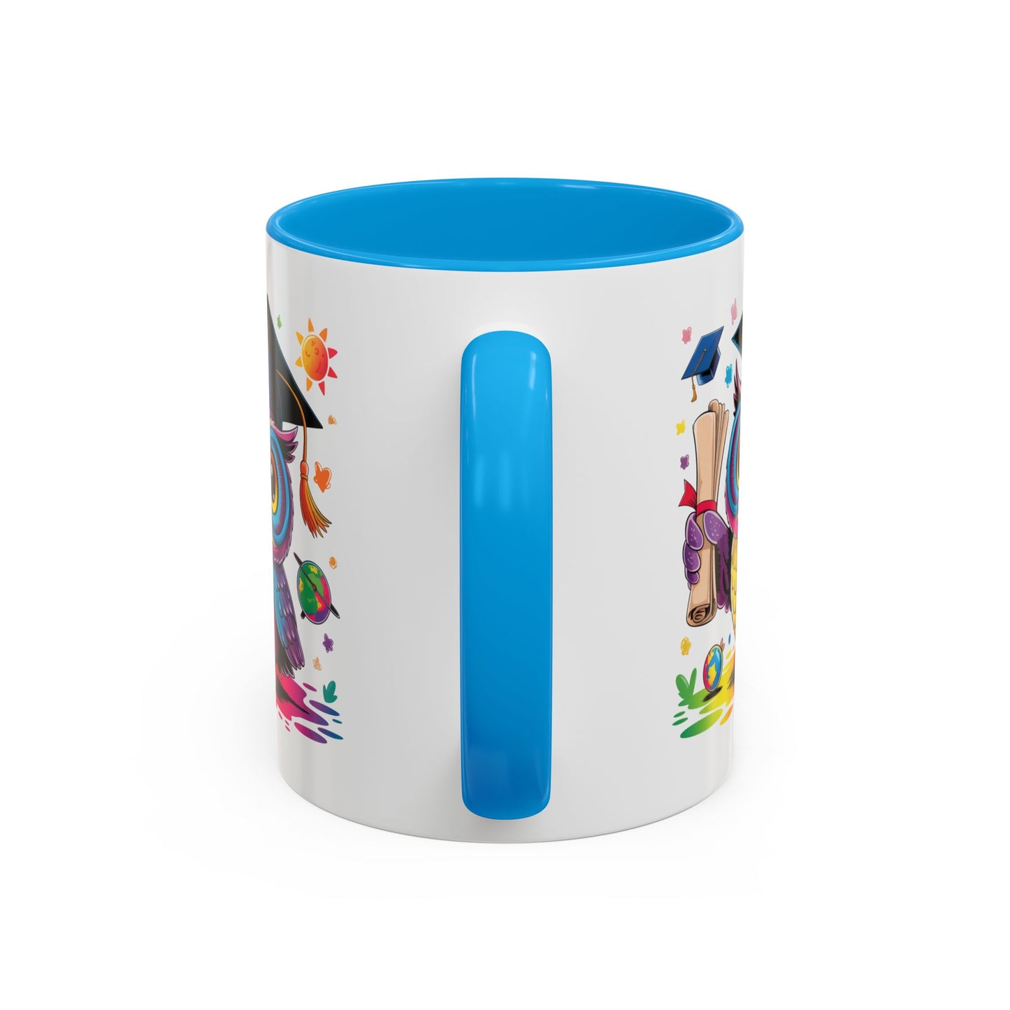 Mug Hibou Diplômé – Tasse Chouette Colorée avec Diplôme et Mortier – Cadeau Étudiant 325ml