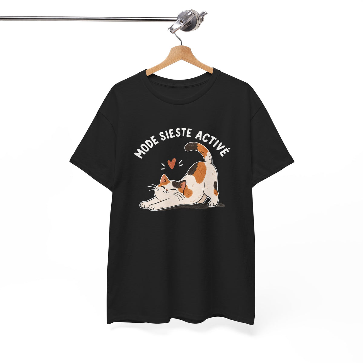 Tee Shirt Chat Homme Femme – Mode Sieste Activé – T-Shirt Humour Chat Amoureux des Chats Cadeau Original