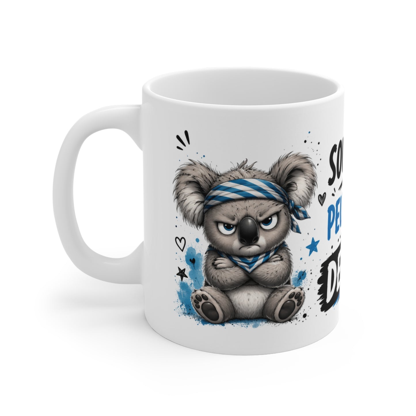 Tasse Sourire Peut Être Demain – Mug Koala Grognon Humour – Cadeau Homme Femme 325ml